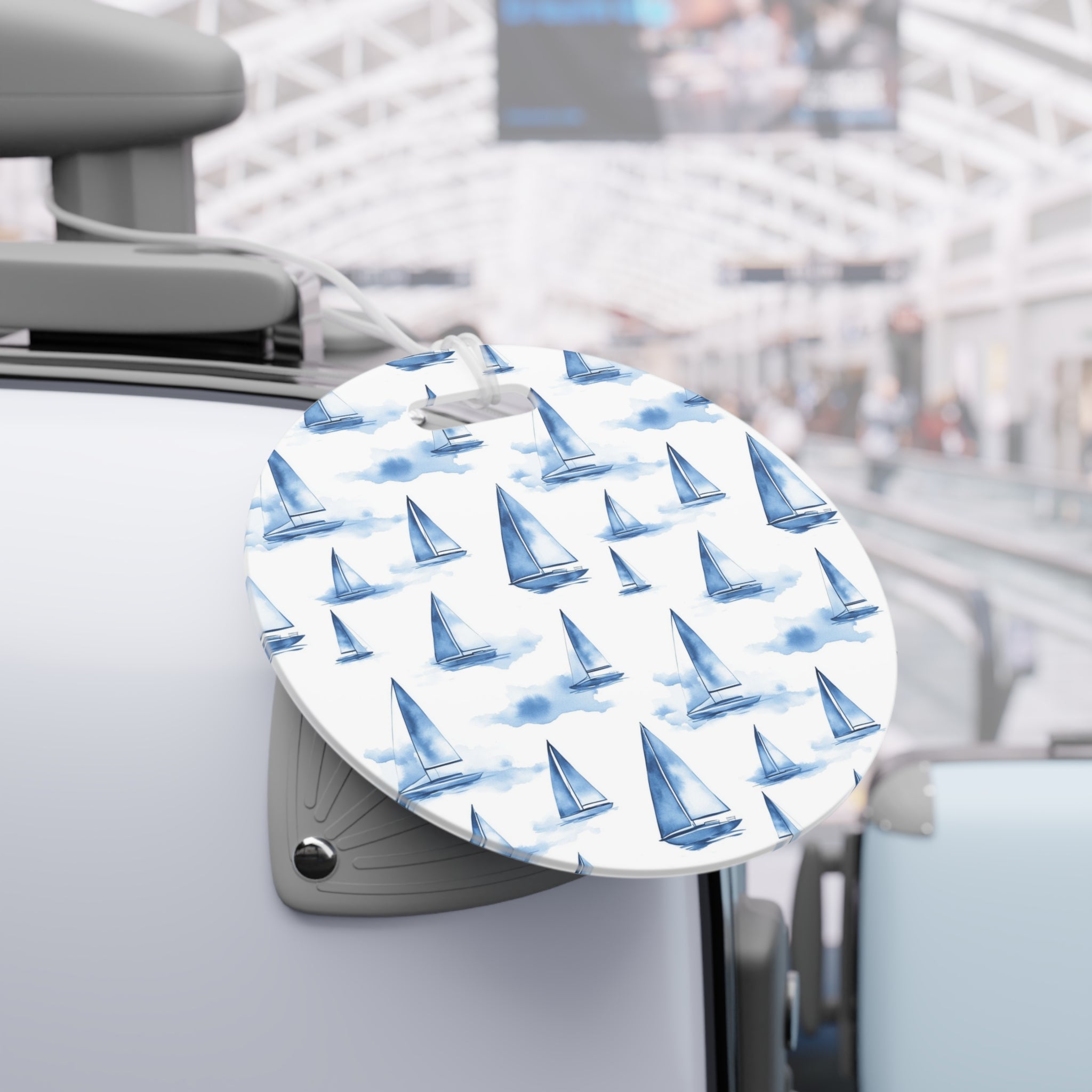Blue Sailboat Luggage Tag, Travel Accessories, Luggage, Vacation must have, Beach Vacation Supplies