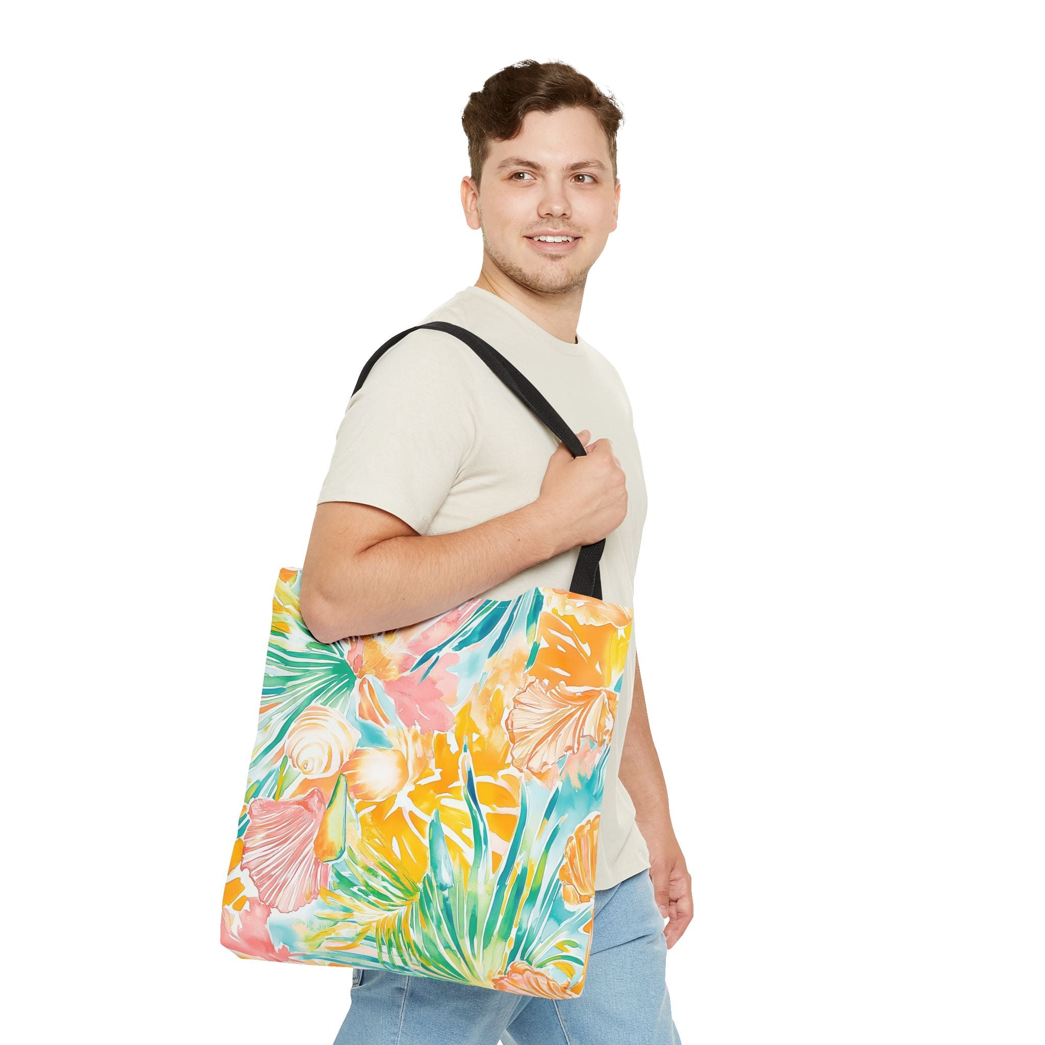Neon Tropics Floral Tote Bag - Beach Bag, Shopping Tote, Eco-Friendly Gift, Summer Accessories, Unique Handbag