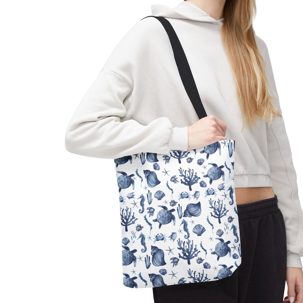 Deep Blue Sea - Coastal fish Dreams Tote Bag, Ocean-Inspired Beach Bag, Nautical Gift for Her, Summer Essentials, Travel Tote, Marine Animal Design