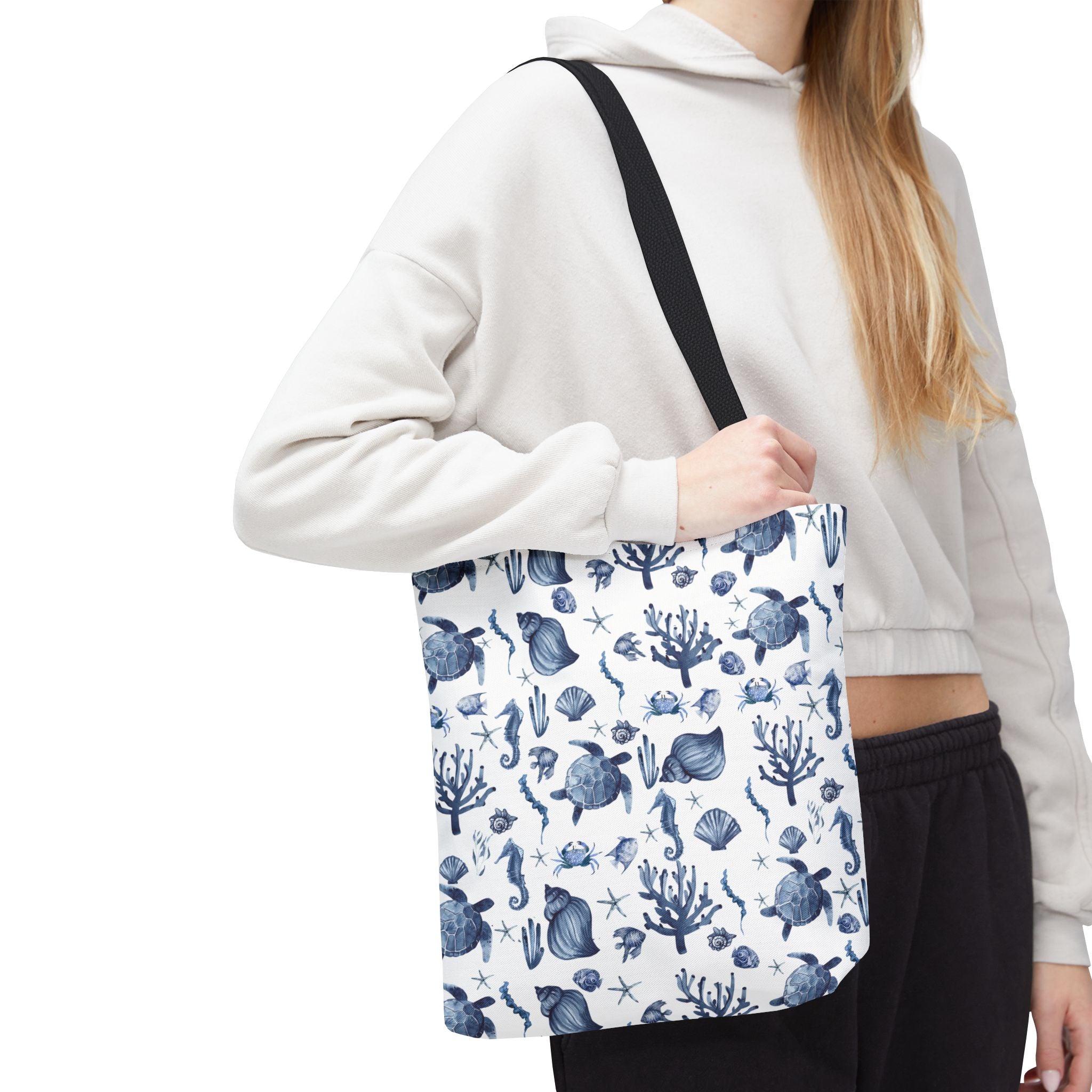 Deep Blue Sea - Coastal fish Dreams Tote Bag, Ocean-Inspired Beach Bag, Nautical Gift for Her, Summer Essentials, Travel Tote, Marine Animal Design