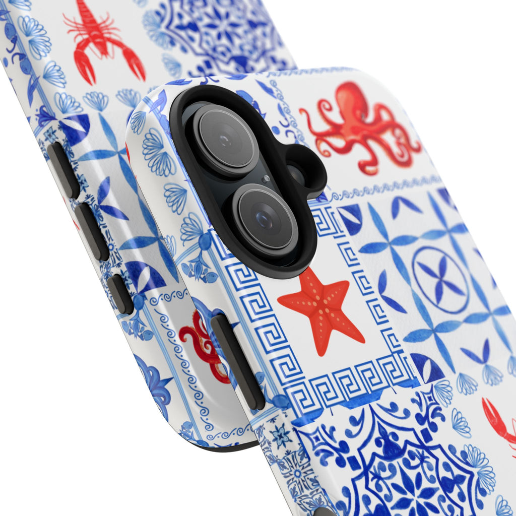 Greek Sea- Coastal Chic Phone Case - Nautical Sea Life Design, Marine Themed Tough Case, Ocean Lover Gift, Beach Decor, Summer Vibes