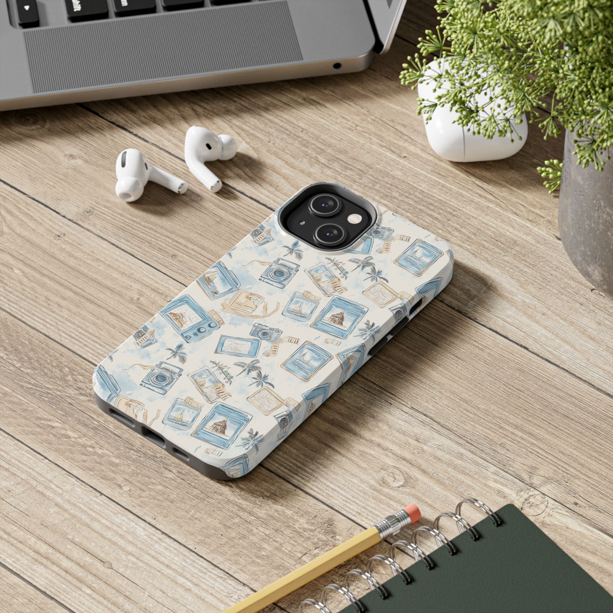 Vintage Vacay- Tough Phone Case - Tropical Vintage Camera Design
