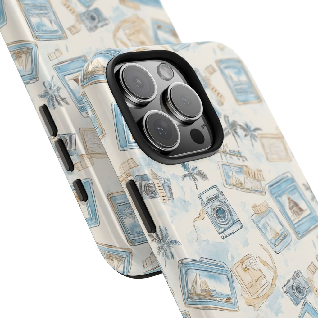 Vintage Vacay- Tough Phone Case - Tropical Vintage Camera Design