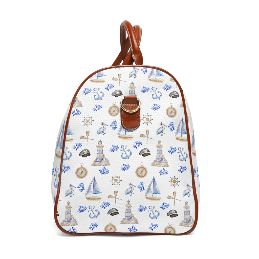 Sail Away- Waterproof Travel Bag, sailboat lovers tote bag, tote bag, light house