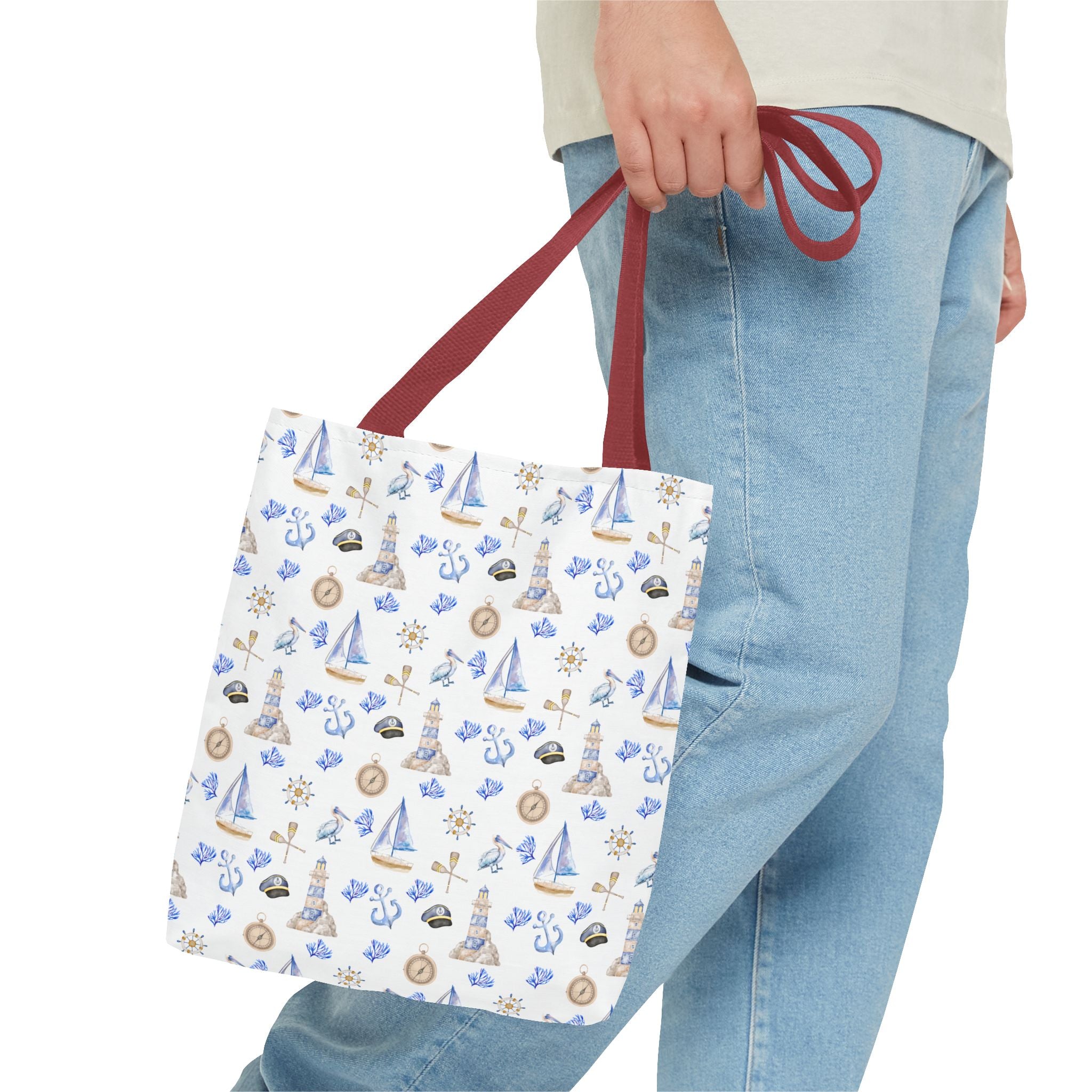 Sail Away - Nautical Themed Tote Bag, Beach Bag, Sailor Tote, Summer Essentials, Gift for Sea Lovers, Travel Bag