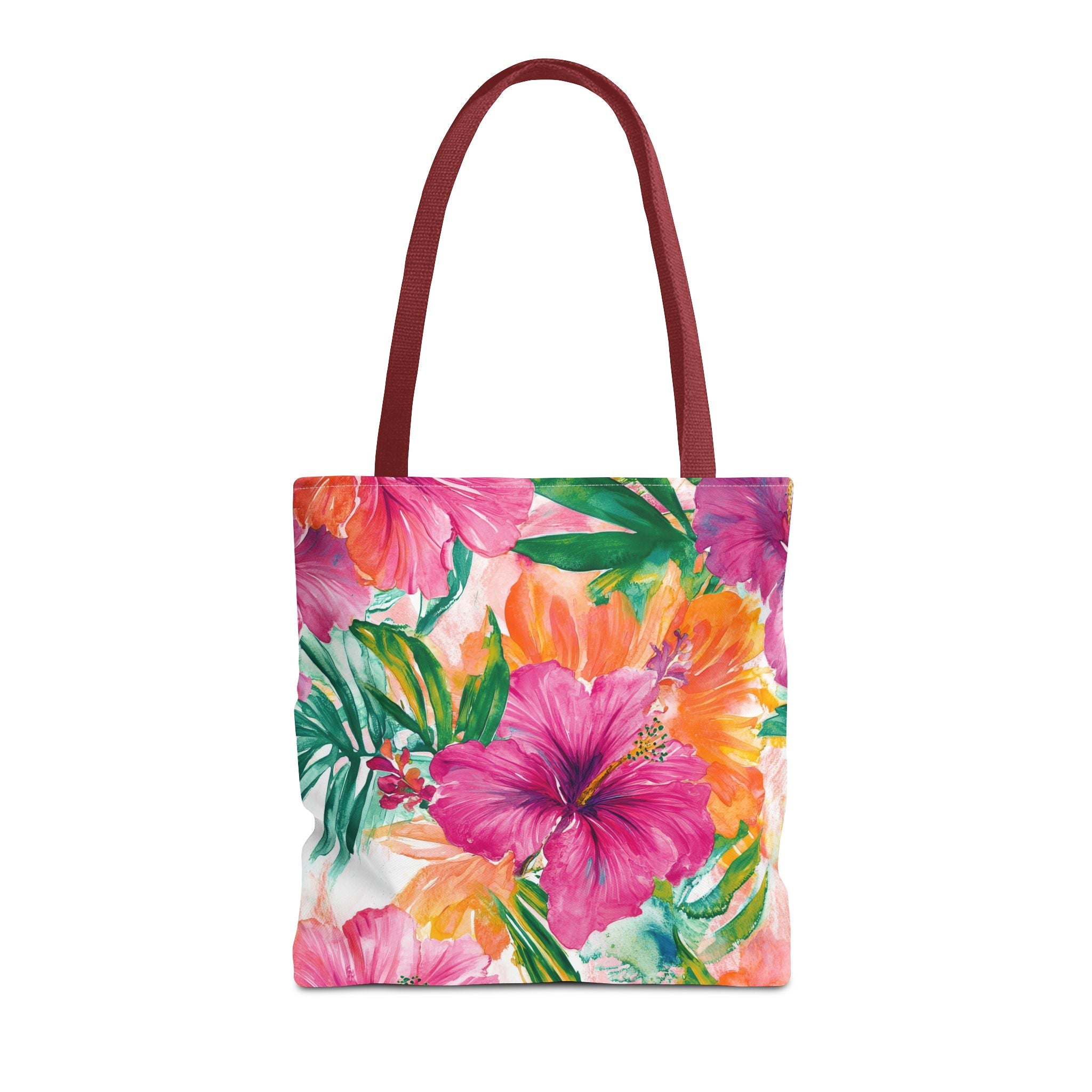 Pink Torpical Floral Tote Bag | Perfect for Beach Days, Shopping, or Gifts | Eco-Friendly, Lightweight, Summer Vibes, Travel Essential