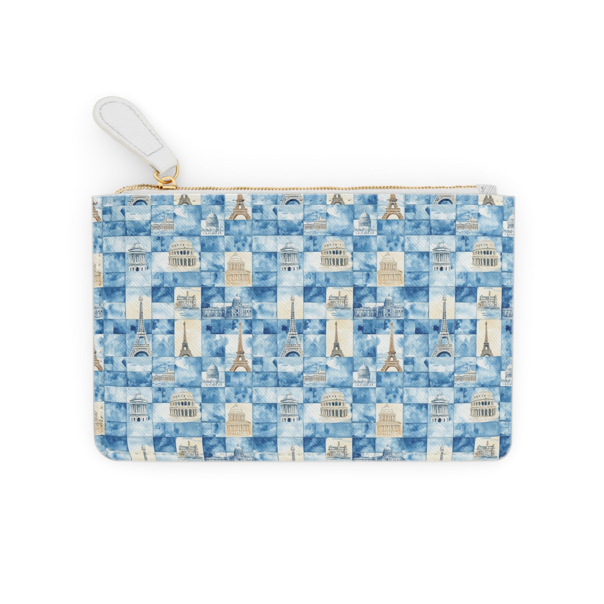 Europe Mini Vegan Leather Clutch Bag, Vacation Clutch bag, Travel Lover, Gift for her