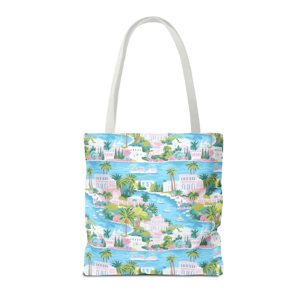 Greek Island - Tropical Paradise Tote Bag, Beach Bag, Eco-Friendly Shopping Bag, Summer Vibes Handbag, Vacation Essentials, Gift for Travelers
