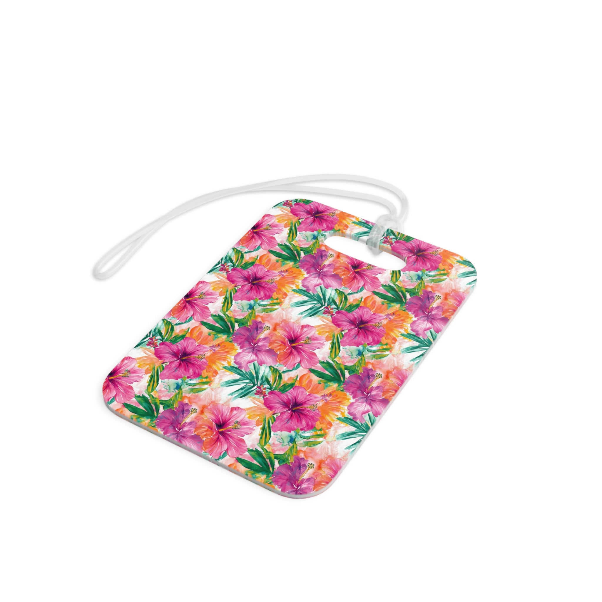 Pink Tropical Floral Luggage Tag, Travel Accessories, Luggage, Vacation must have, Beach Vacation Supplies