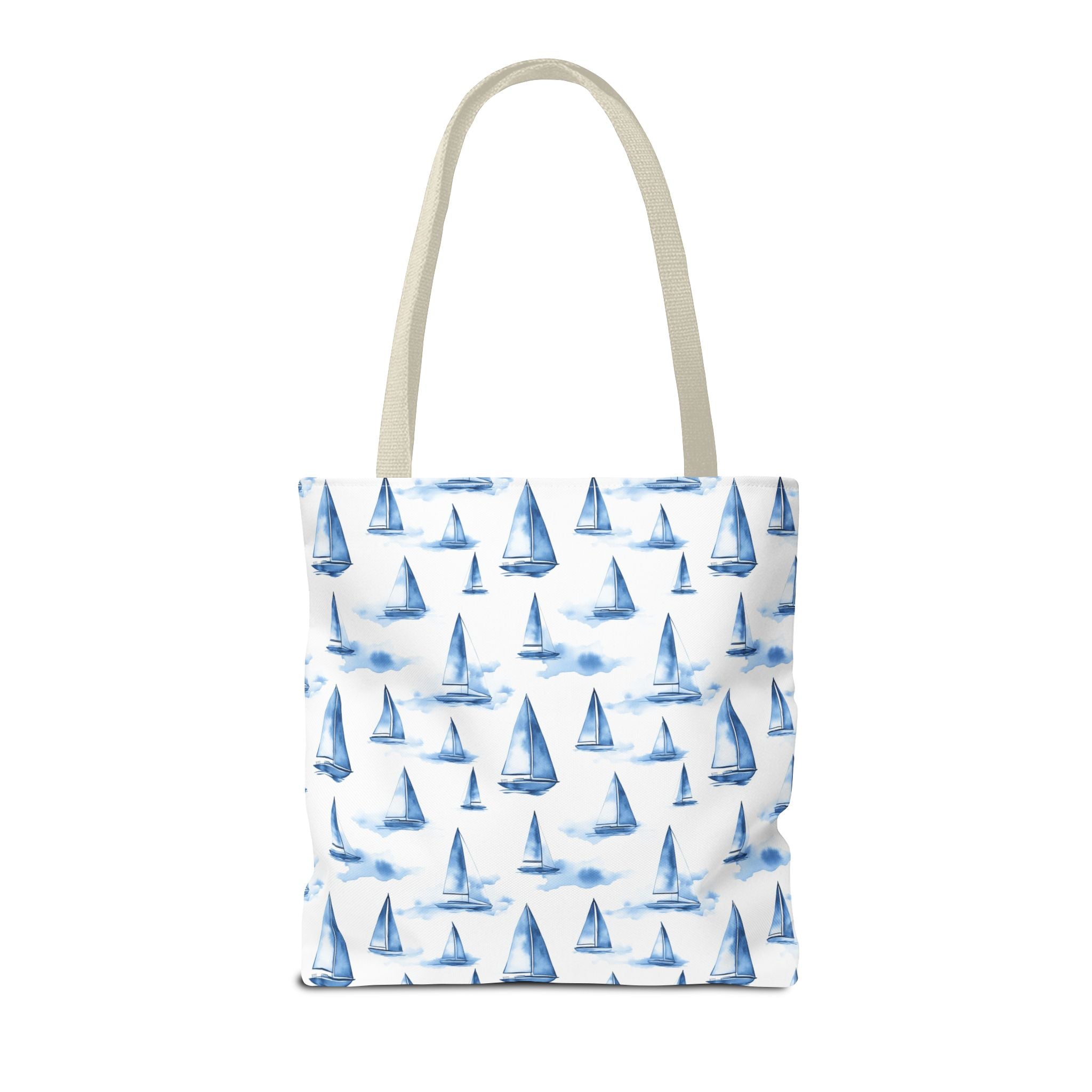 Blue Sail Boat - Nautical Tote Bag, Sailboat Shopping Bag, Beach Tote, Gift for Sailors, Vacation Accessory, Summer Bag