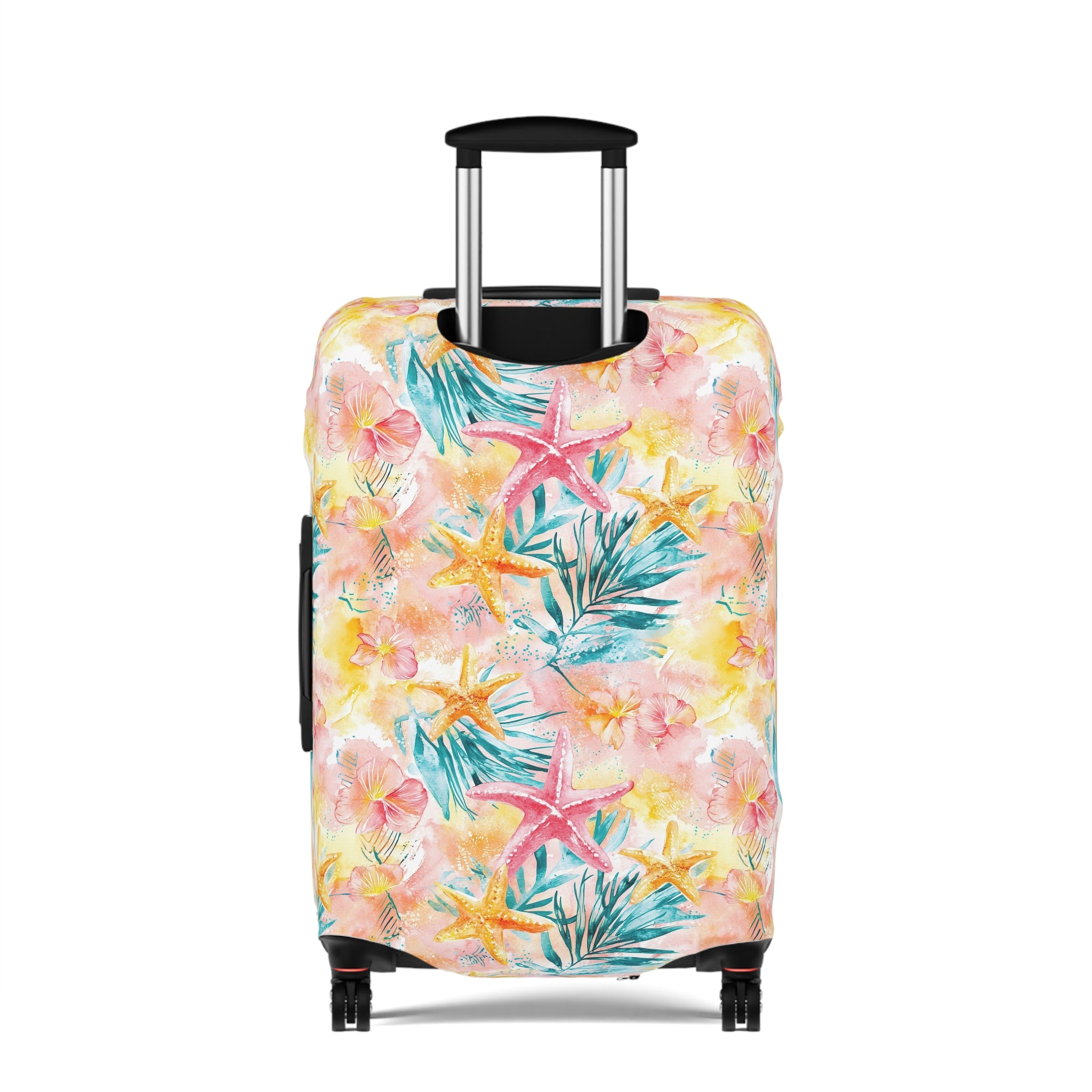 Pink Tropical Starfish- Luggage Cover - Colorful Travel Accessory for Vacation, Beach & Adventure Lovers, Air Travel Gear, Personalized Gift