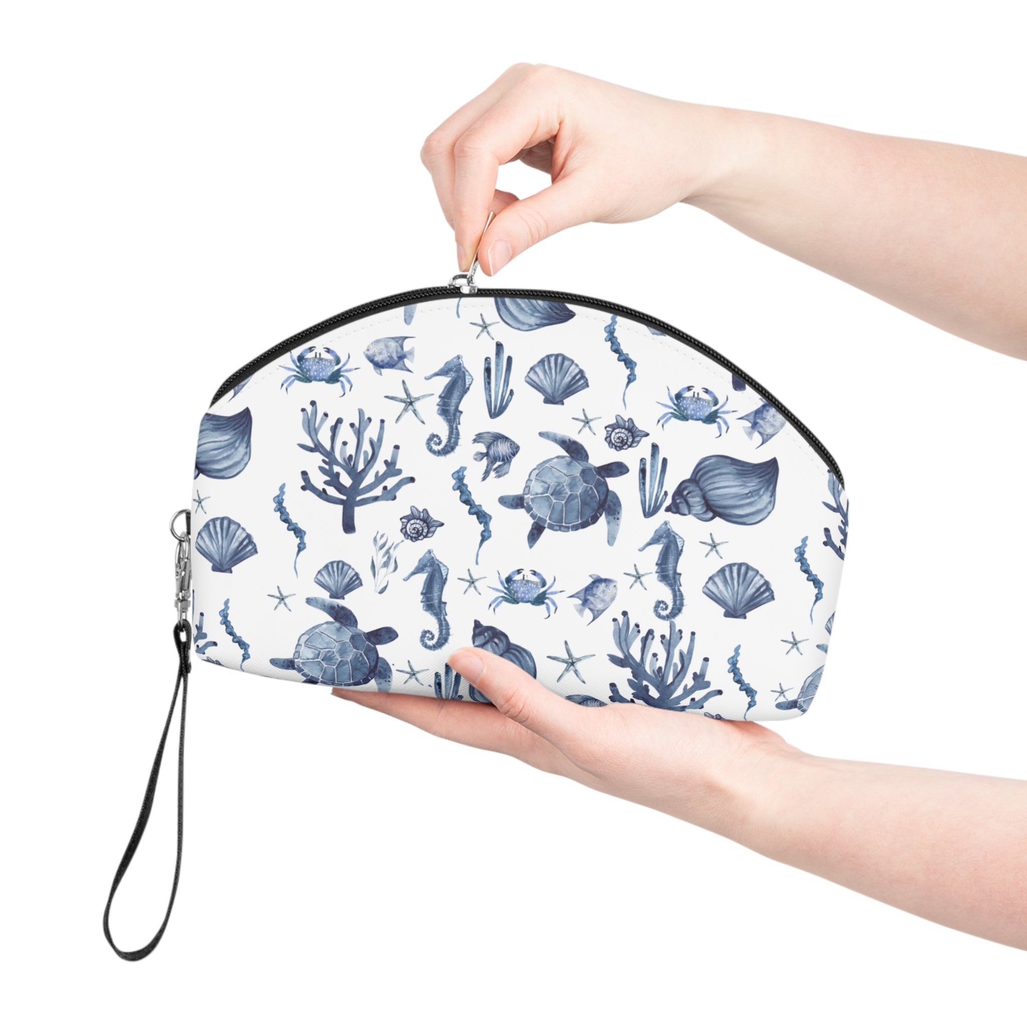 Deep Blue Sea- Make Up bag Ocean-Themed Makeup Bag, Cosmetic Pouch, Nautical Gift, Sea Creature Toiletry Bag, Beach Travel Organizer