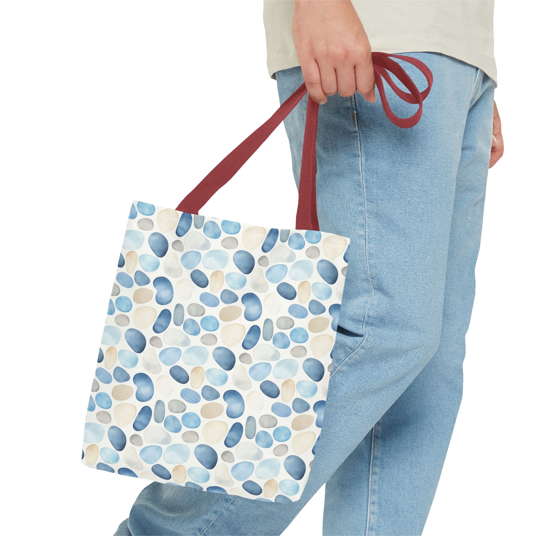 Cobble stone- Tote Bag with Blue Pebble Design | Beach Bag, Grocery Tote, Shopping Bag, Gift Bag, Eco-Friendly Tote