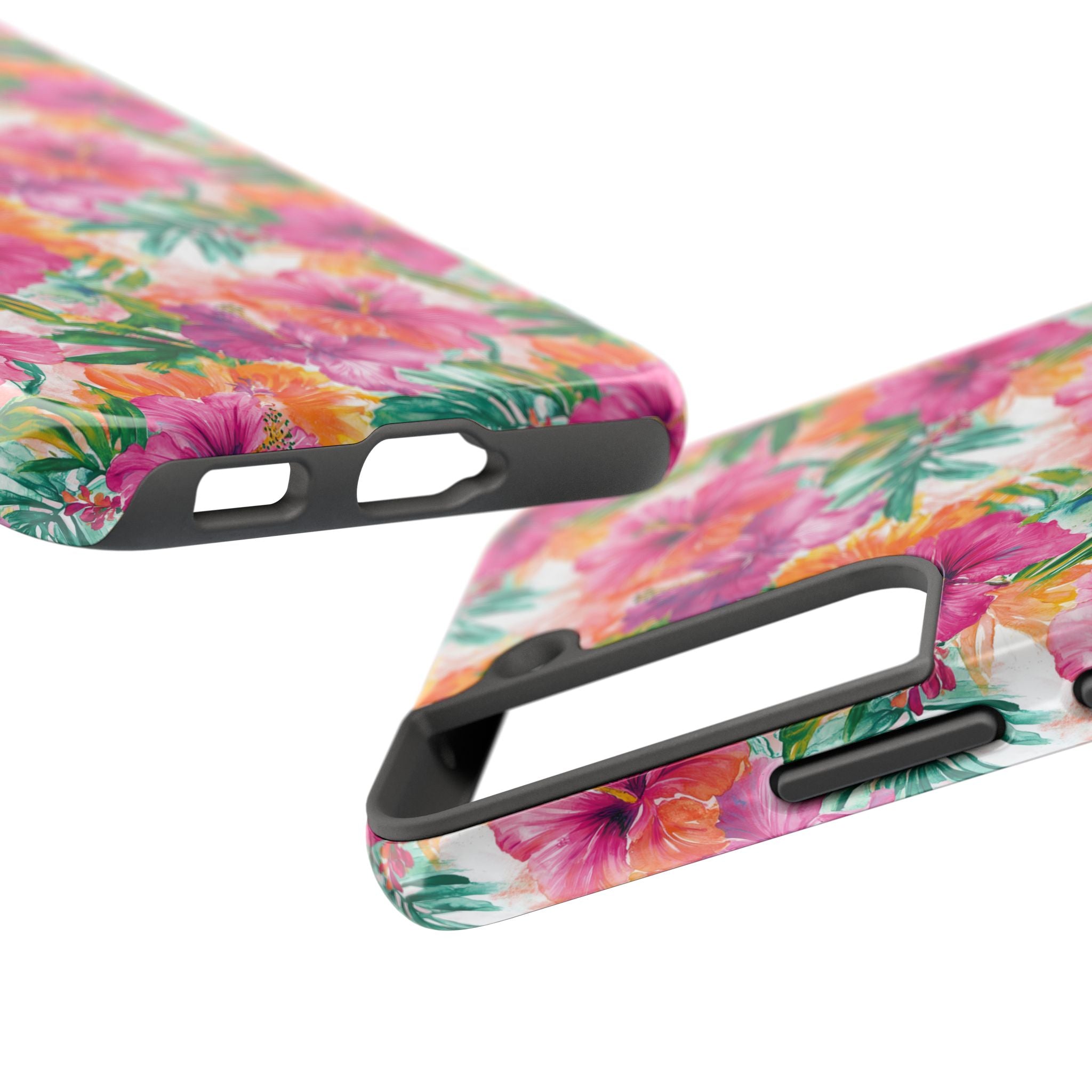 Pink Tropical Floral Phone Case, Tough Waterproof Cover, Summer Vibe Gift, Durable Tech Accessory, Floral Pattern for iPhone, Chic, Stylish