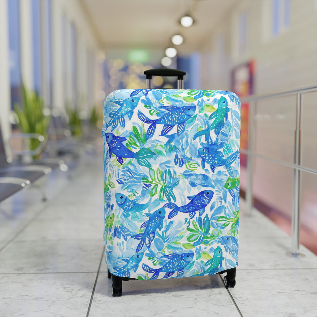 Vibrant Fish - Luggage Cover, Travel Accessory for Adventure Lovers, Suitable for Vacations, Holidays, Summer Trips, Unique Gift Idea