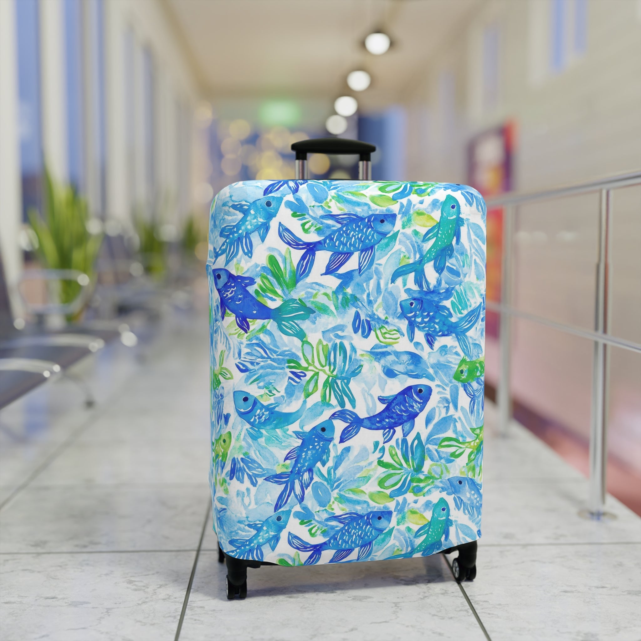 Vibrant Fish - Luggage Cover, Travel Accessory for Adventure Lovers, Suitable for Vacations, Holidays, Summer Trips, Unique Gift Idea