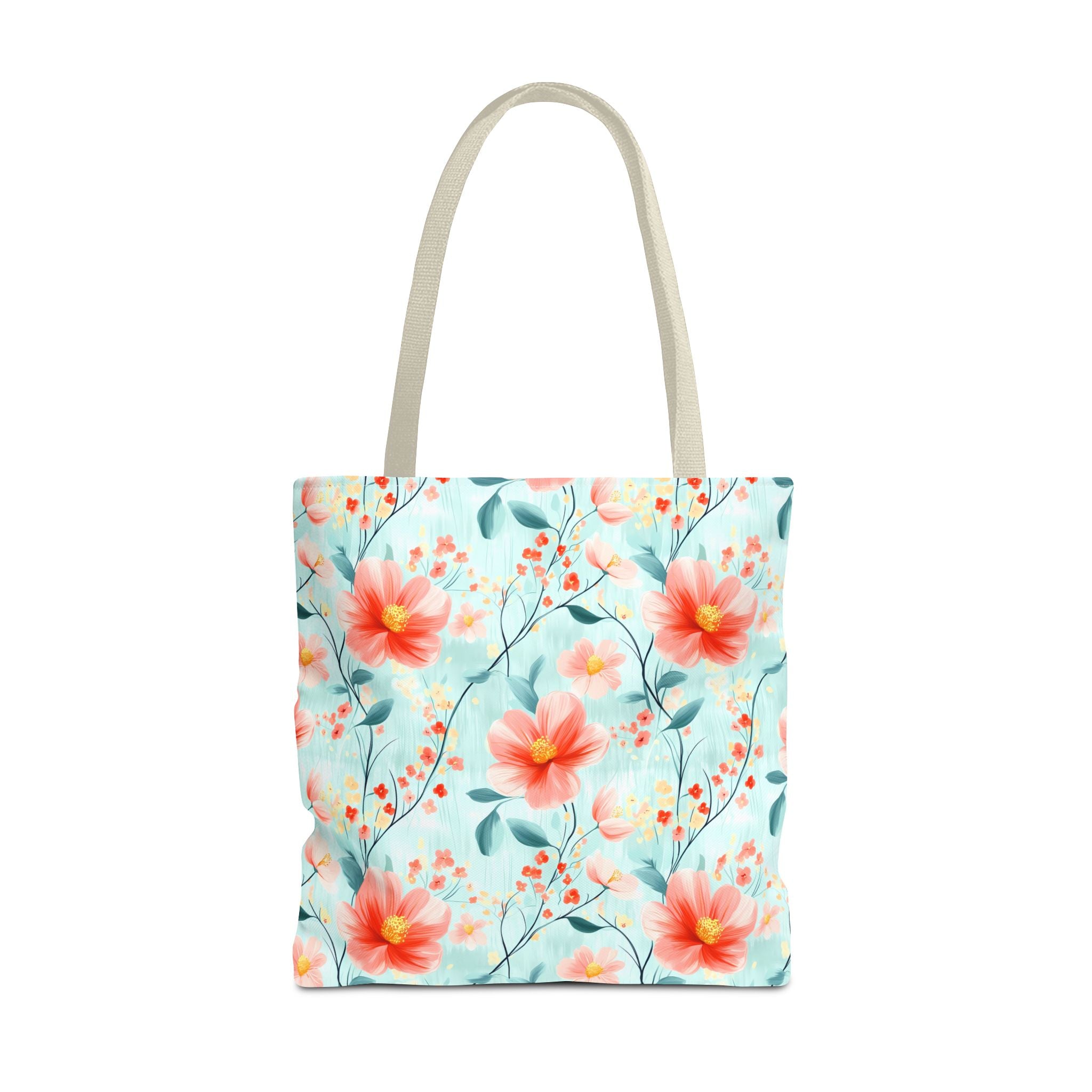 Teal Daisy - Floral Tote Bag, Boho Chic Carryall, Beach Bag, Gifts for Her, Spring Fashion Accessory, Eco-Friendly Shopping Bag
