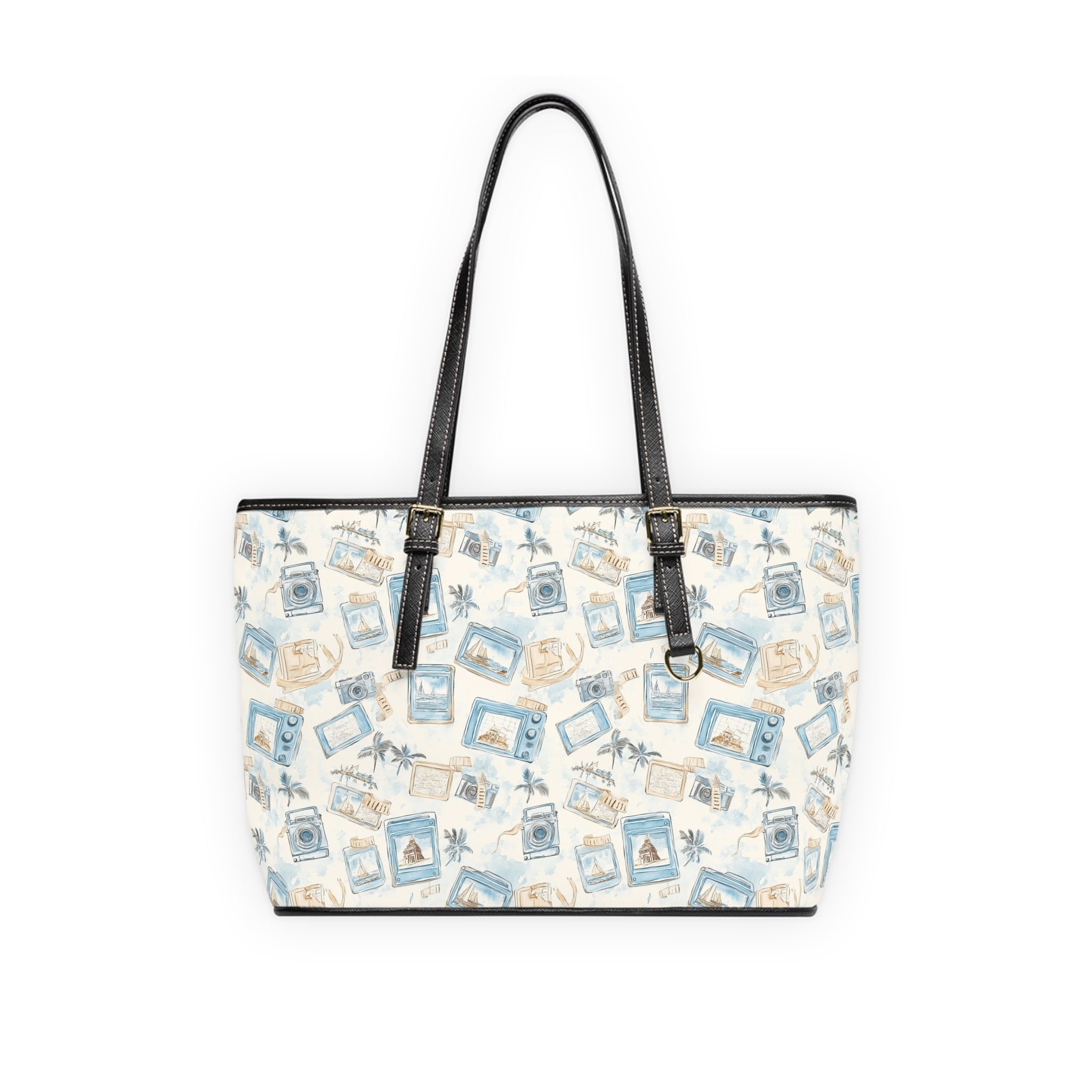 Vintage Vacay- PU Leather Shoulder Bag - Stylish Tote for Everyday, Travel, & Gifts, Trendy Fashion Accessory, Perfect for Birthdays, Holidays