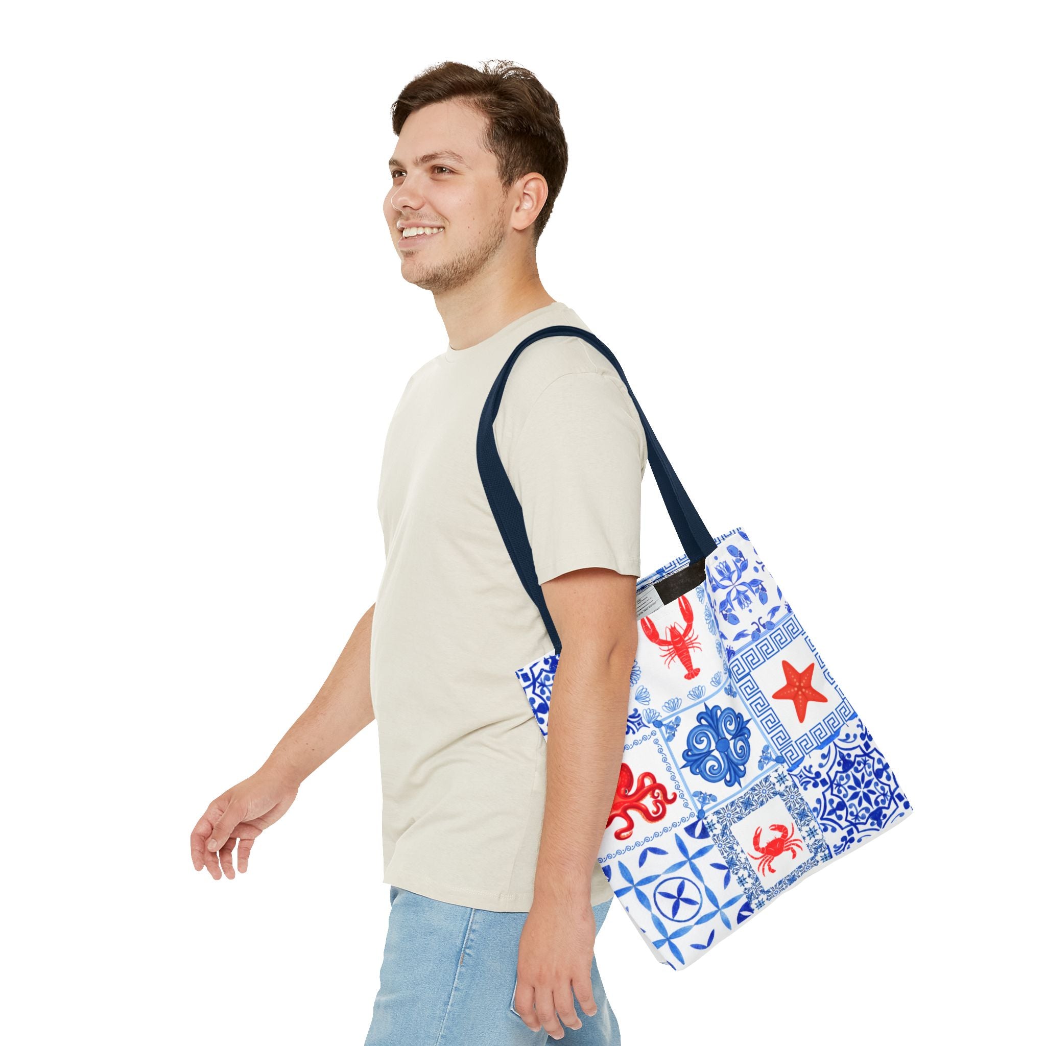 Greek Sea - Ocean-Inspired Tote Bag, Nautical Style, Beach Bags, Gift for Her, Summer Accessory, Trendy Shopping Tote, AOP Design
