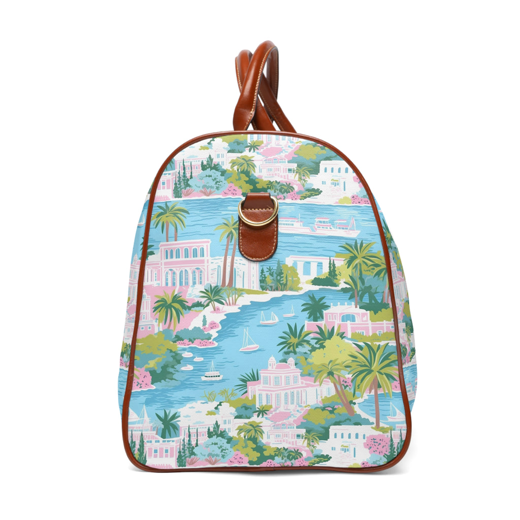 Greek Island - Waterproof Travel Tote Bag, Stylish Carry-On, Beach Trip Essential, Weekend Getaway, Travel Accessories for Adventurers