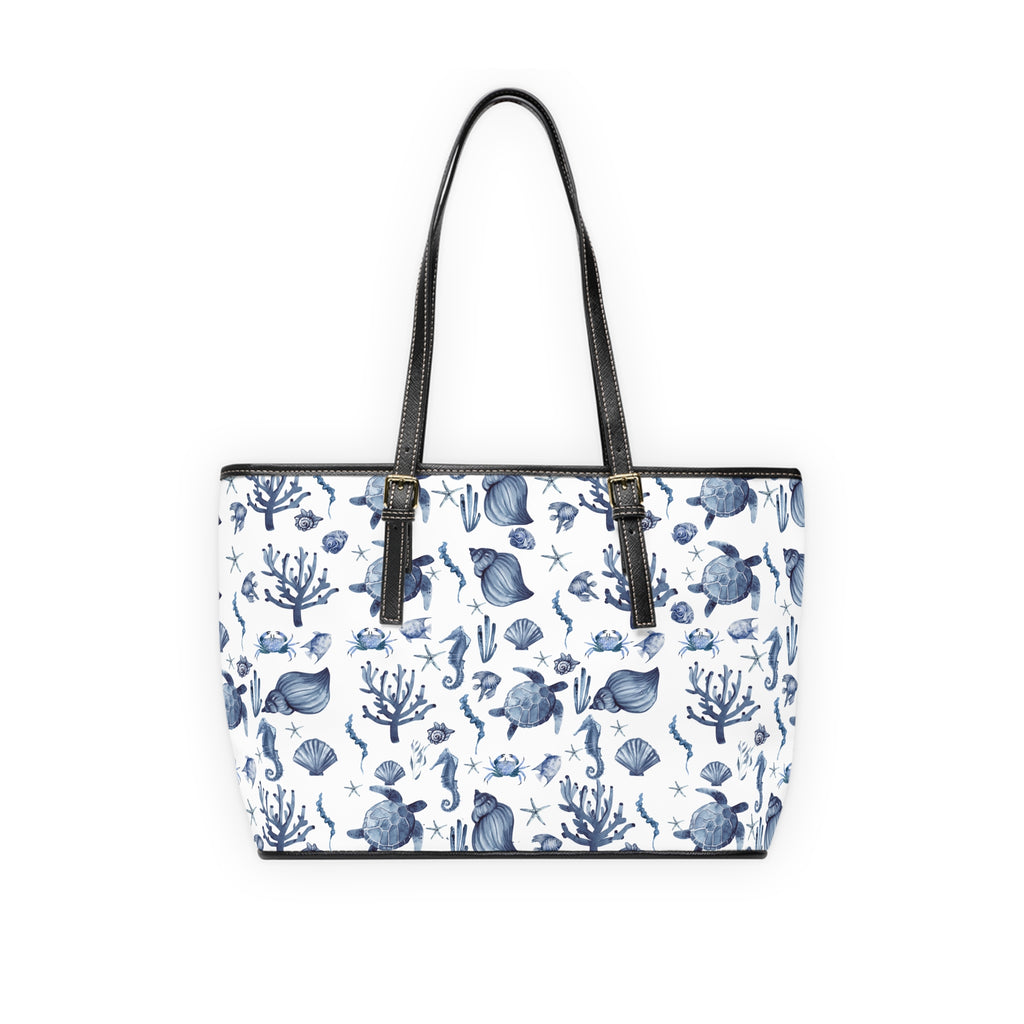 Deep Blue Sea- PU Leather Shoulder Bag, Sea creature purse, over the shoulder purse,