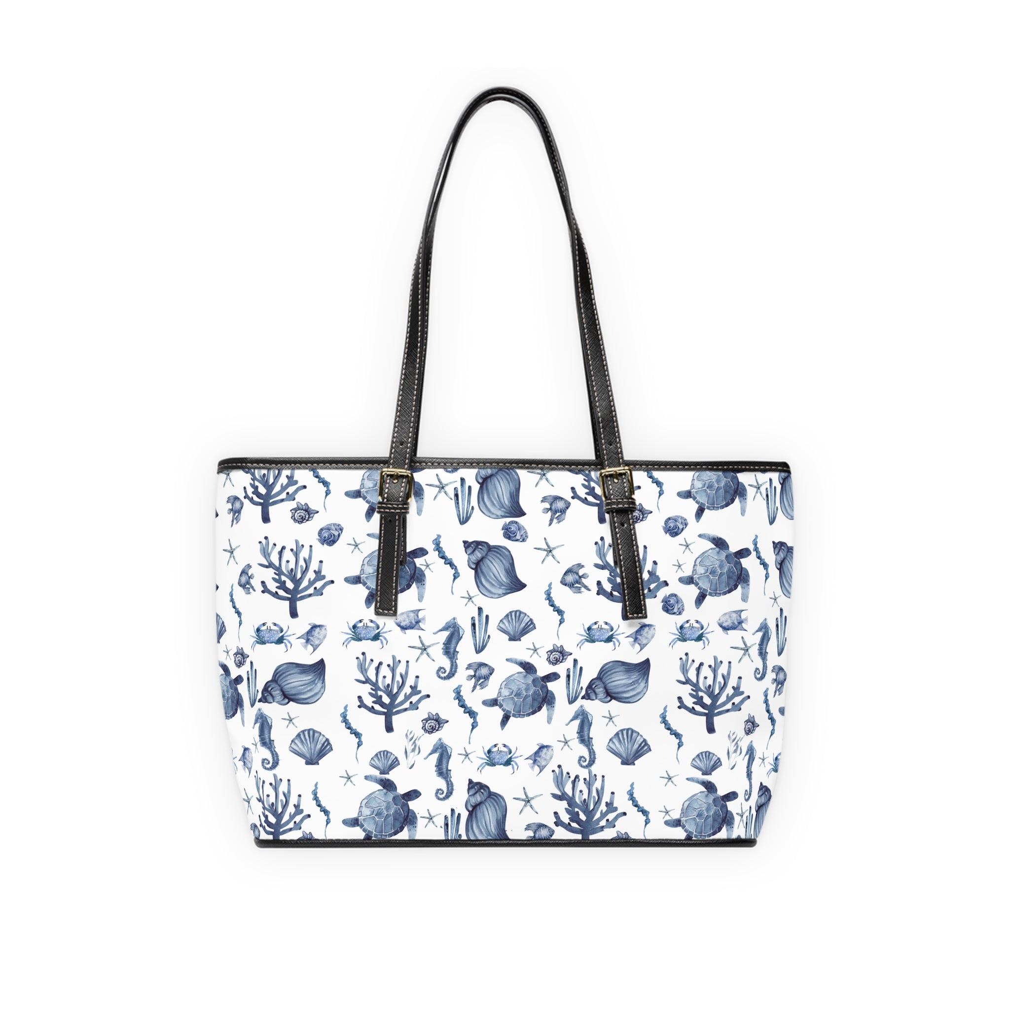Deep Blue Sea- PU Leather Shoulder Bag, Sea creature purse, over the shoulder purse,