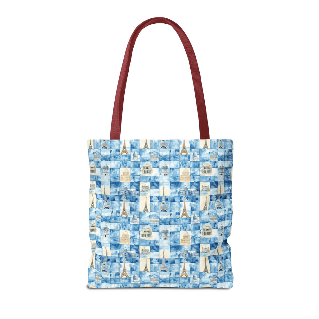 Europe- Chic Tote Bag with Blue Pattern, Stylish Shopping Tote, Beach Bag, Eco-Friendly Tote, Perfect Gift for Her