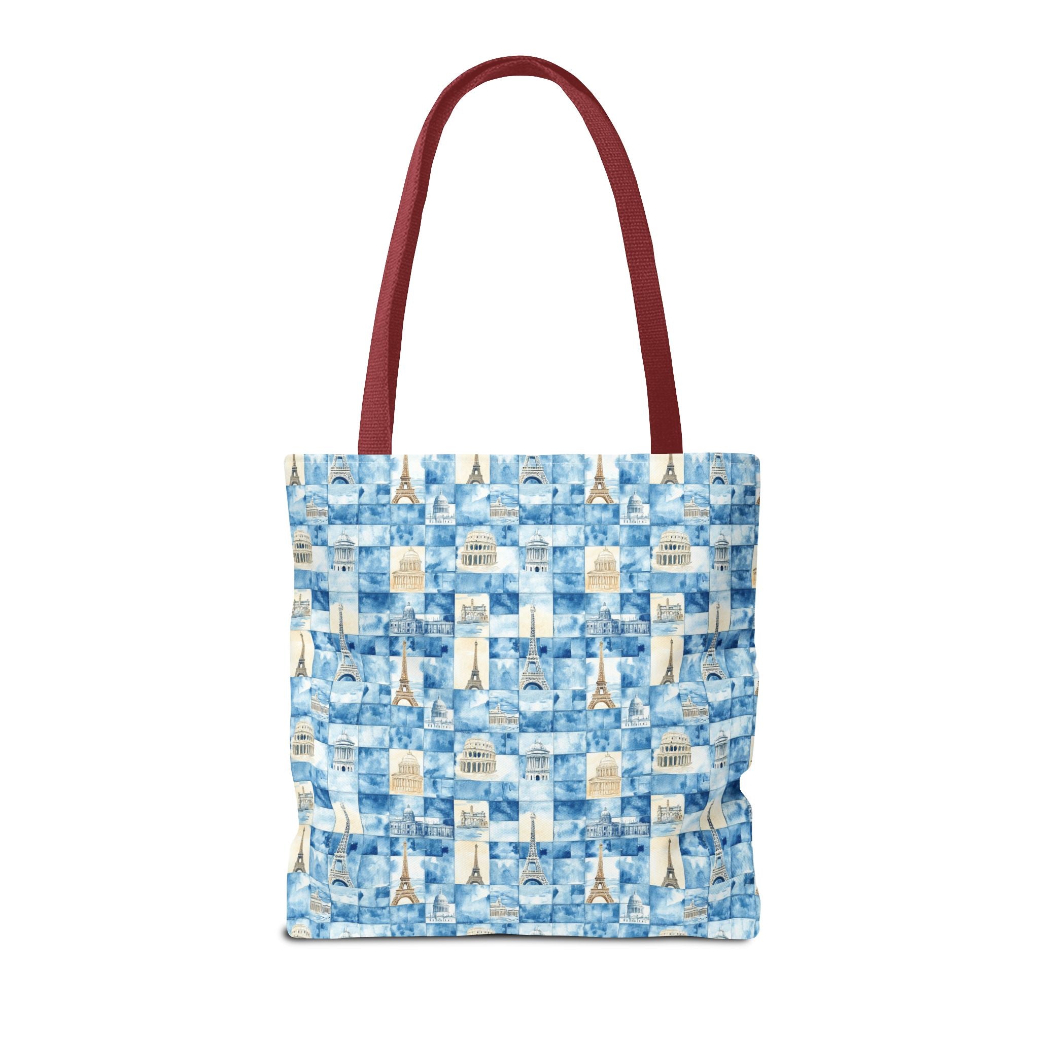 Europe- Chic Tote Bag with Blue Pattern, Stylish Shopping Tote, Beach Bag, Eco-Friendly Tote, Perfect Gift for Her