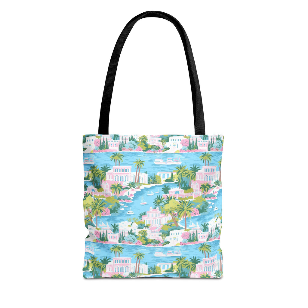 Greek Island - Tropical Paradise Tote Bag, Beach Bag, Eco-Friendly Shopping Bag, Summer Vibes Handbag, Vacation Essentials, Gift for Travelers