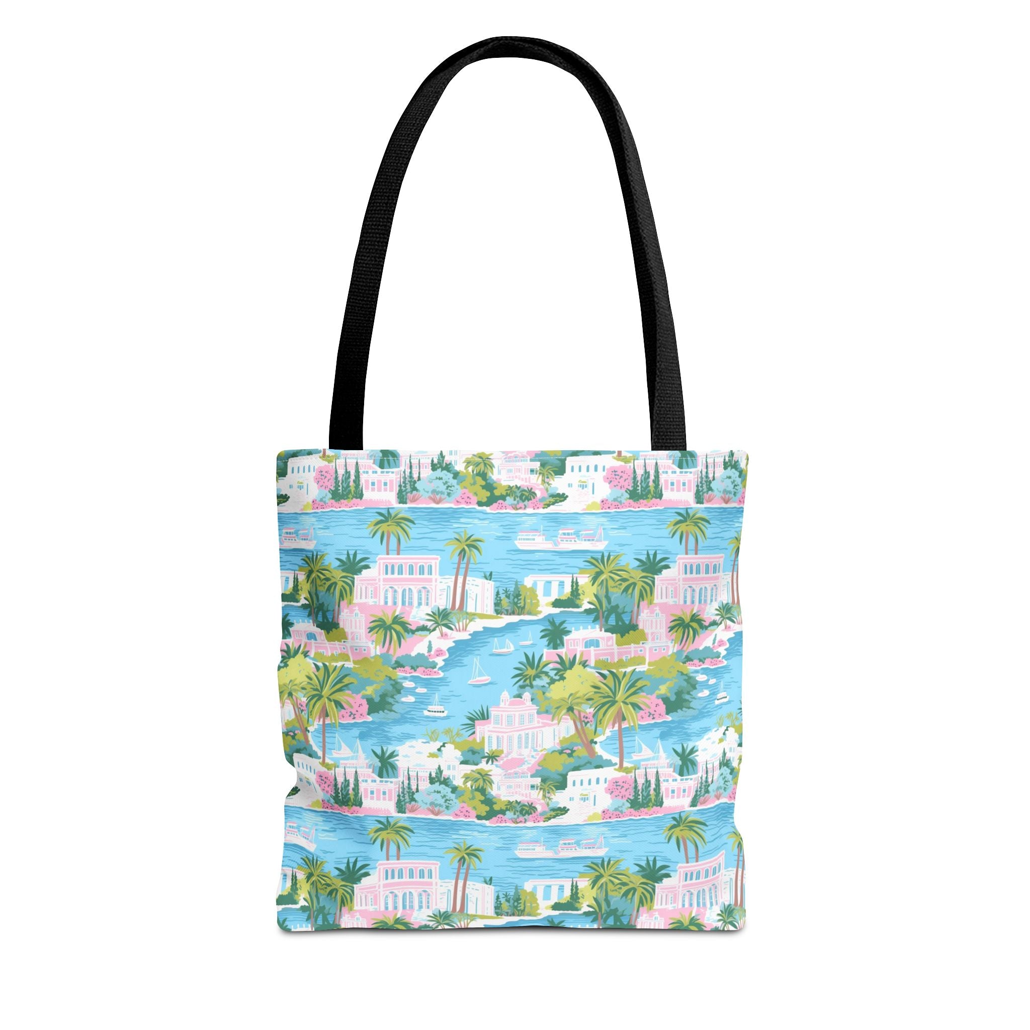 Greek Island - Tropical Paradise Tote Bag, Beach Bag, Eco-Friendly Shopping Bag, Summer Vibes Handbag, Vacation Essentials, Gift for Travelers