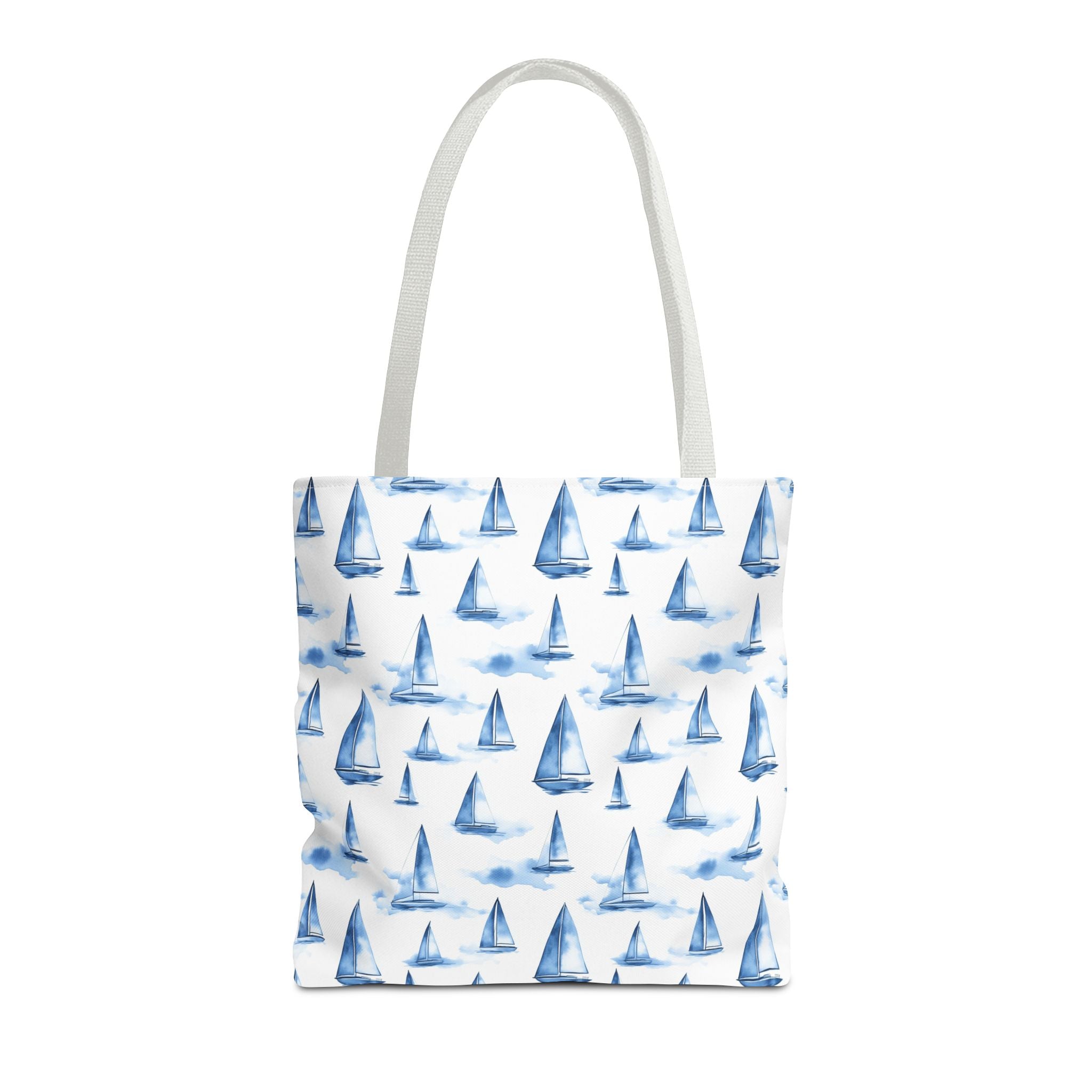 Blue Sail Boat - Nautical Tote Bag, Sailboat Shopping Bag, Beach Tote, Gift for Sailors, Vacation Accessory, Summer Bag