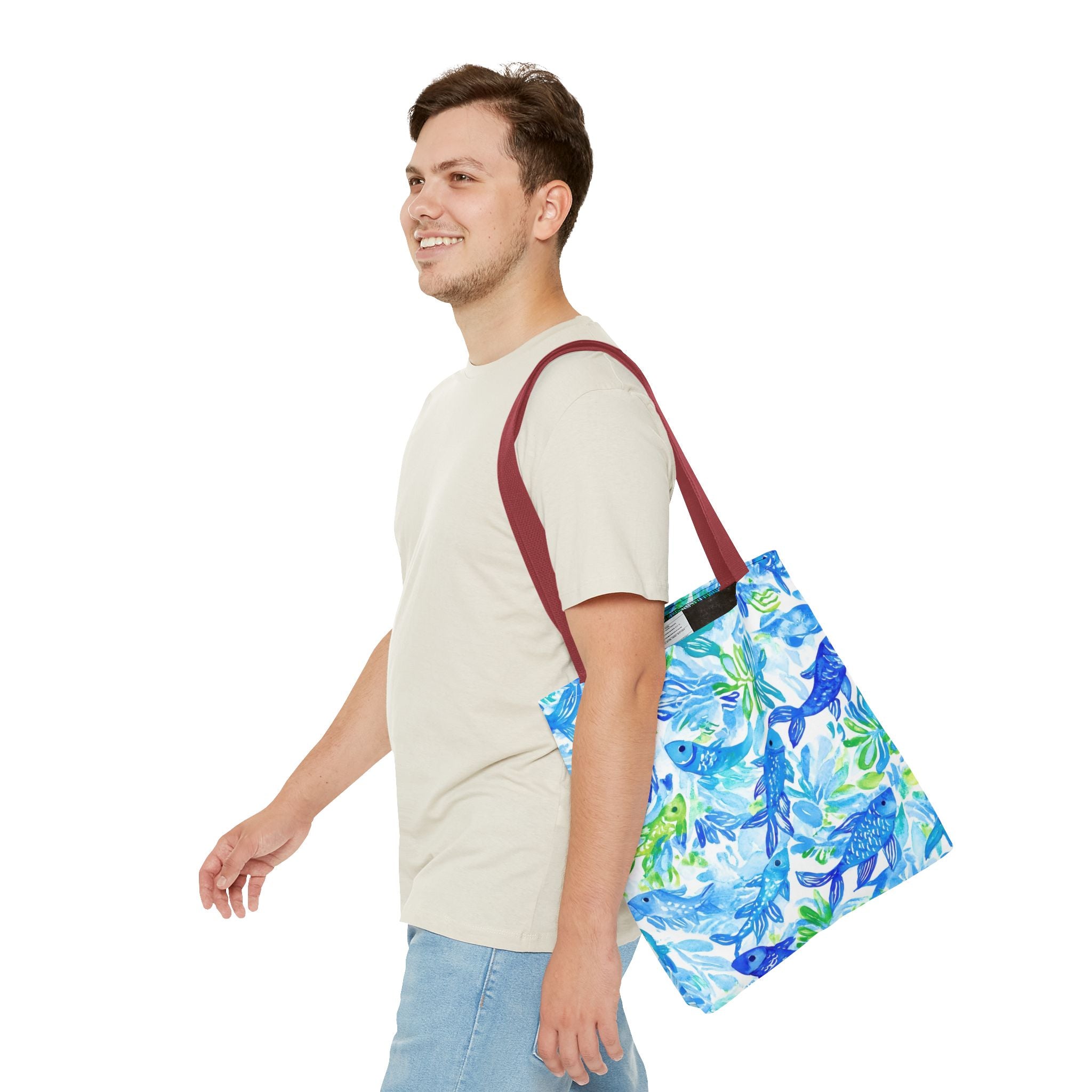 Vibrant Fish- Colorful Fish Tote Bag, Beach Bag, Shopping Tote, Eco-Friendly Reusable Bag, Gift for Ocean Lovers, Summer Accessory