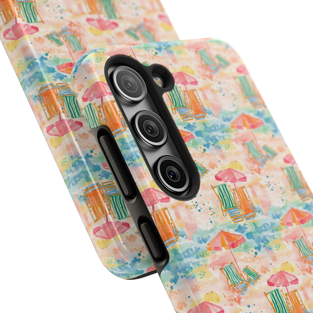 Beach Vibes - Colorful Beach Scene Tough Phone Cases | Summer Vibes, Beach Lover Gift, Durable Case, Phone Accessories, Fun Design