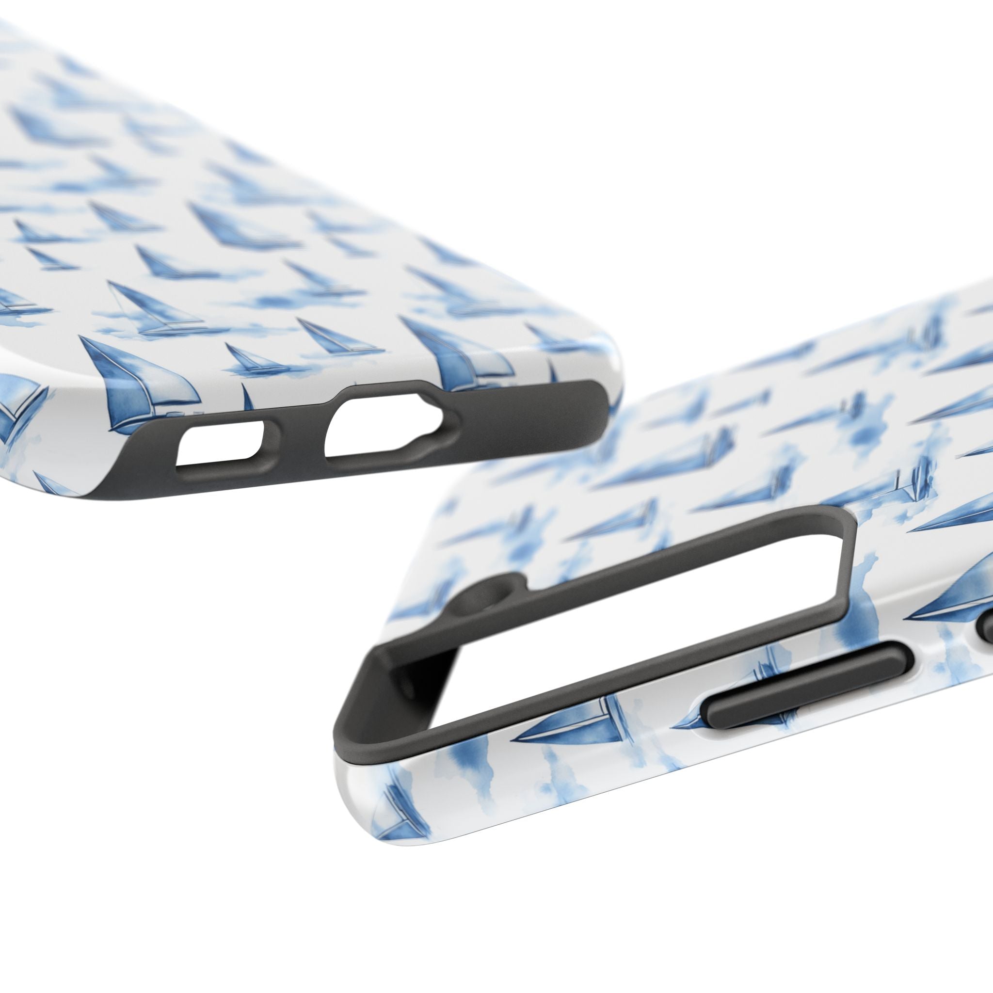 Blue Sailboat Phone Case - Nautical Tough Cover, Summer Gift, Ocean Lover Accessory, Unique Phone Protection, Beach Vibes