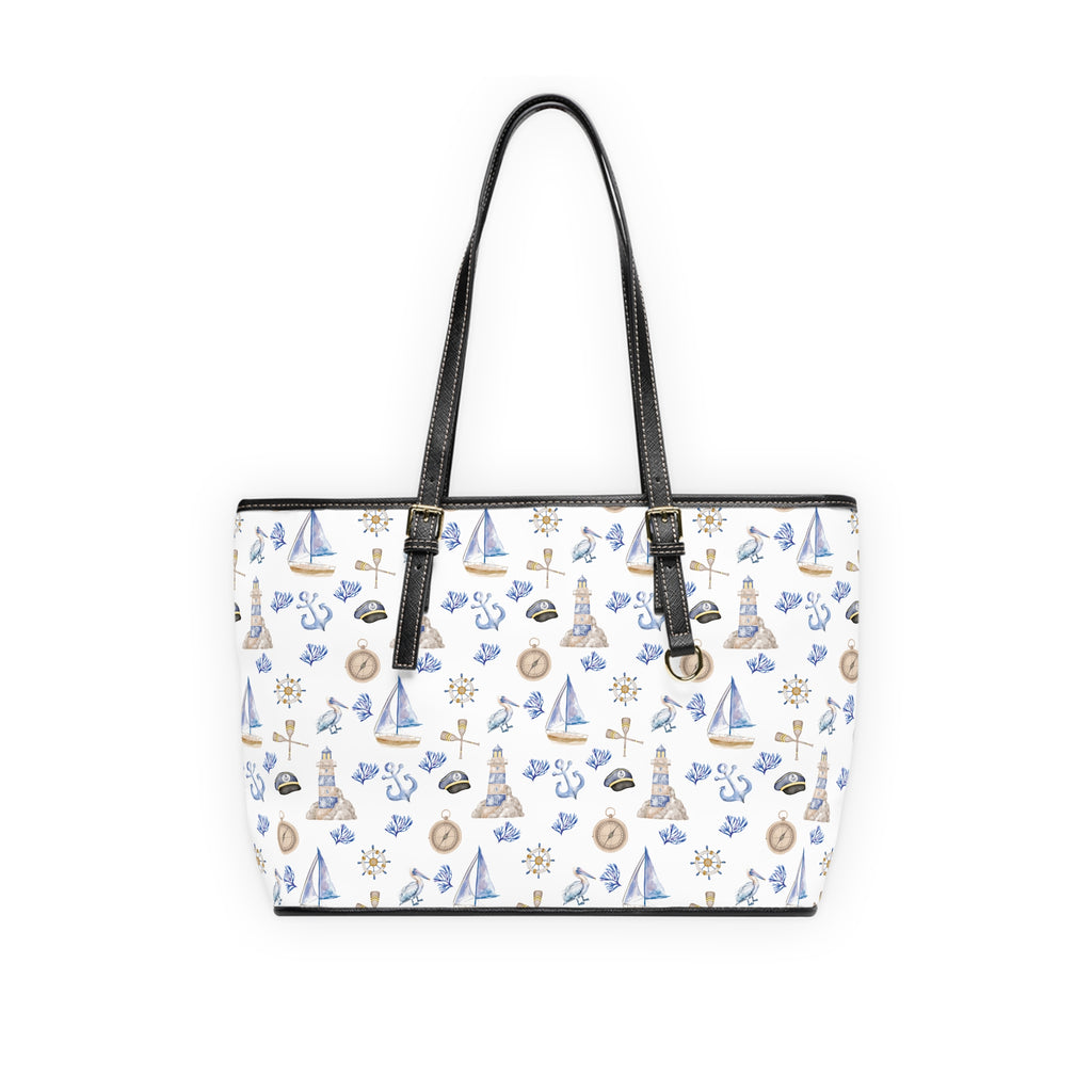 Sail Away Shoulder Bag - Sailboat and Lighthouse Print