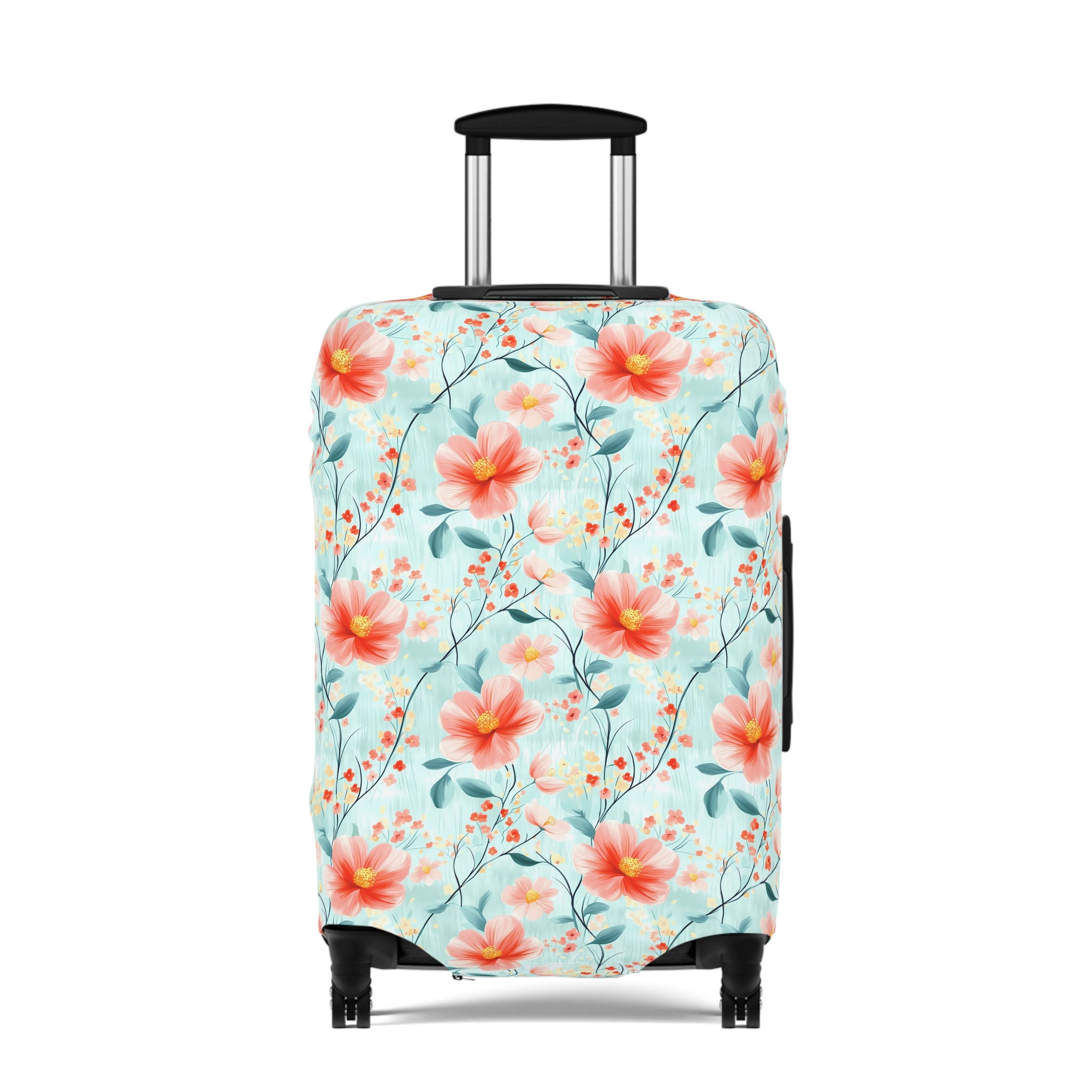 Teal Daisy - Floral Luggage Cover - Travel Accessory for Adventurers, Vacationers & Gift Seekers, Floral Pattern, Travel Essentials, Summer Trips