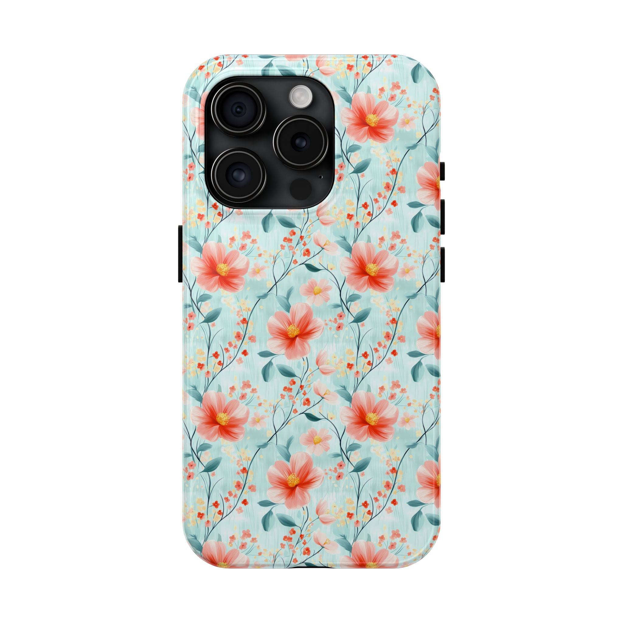 Teal Daisy- Floral Tough Phone Cases, Durable Phone Cover, Stylish Cell Phone Case, Protective Case for Women, Gift for Flower Lovers