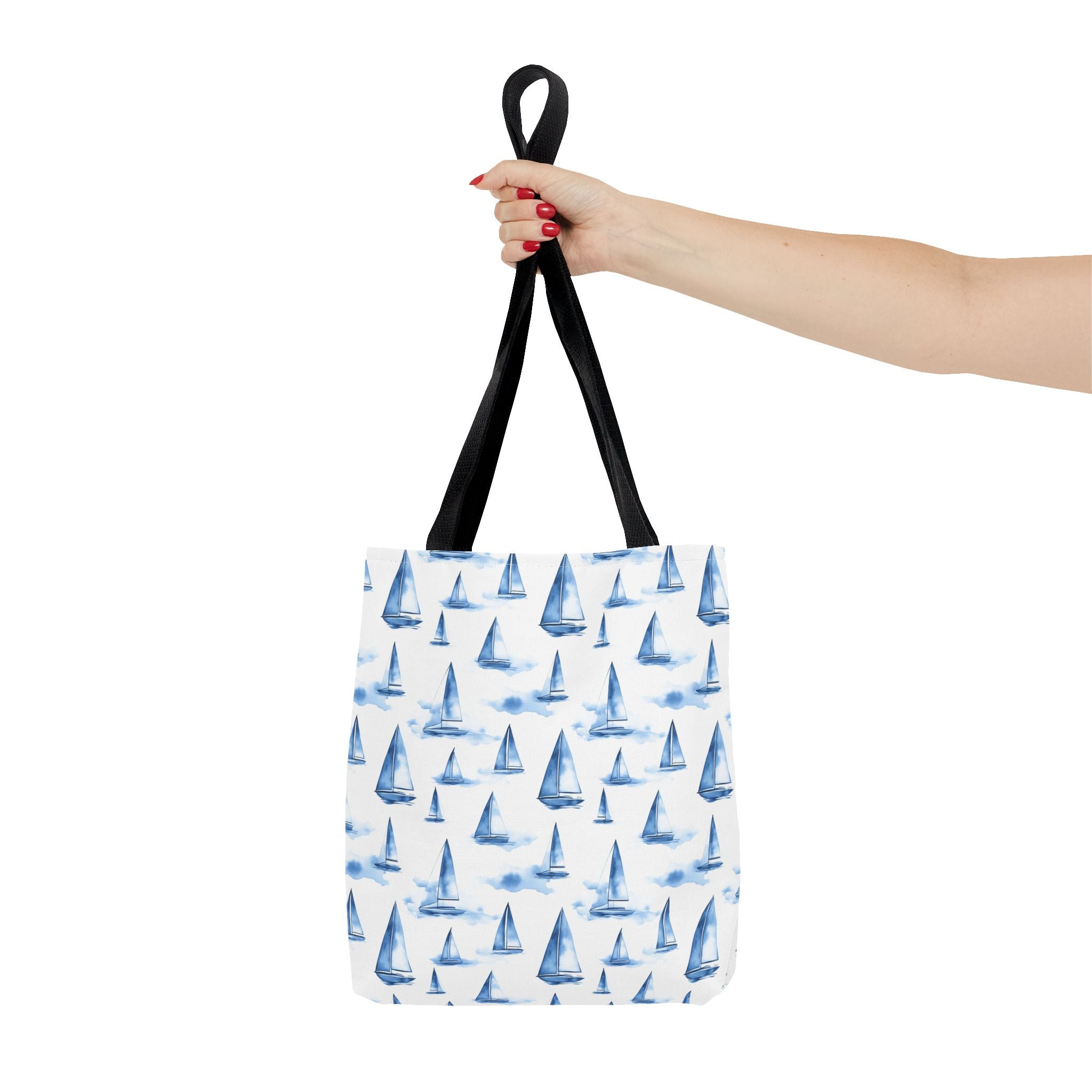Blue Sail Boat - Nautical Tote Bag, Sailboat Shopping Bag, Beach Tote, Gift for Sailors, Vacation Accessory, Summer Bag