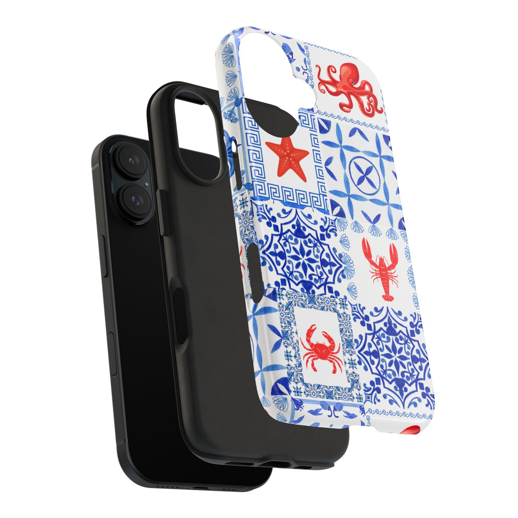 Greek Sea- Coastal Chic Phone Case - Nautical Sea Life Design, Marine Themed Tough Case, Ocean Lover Gift, Beach Decor, Summer Vibes