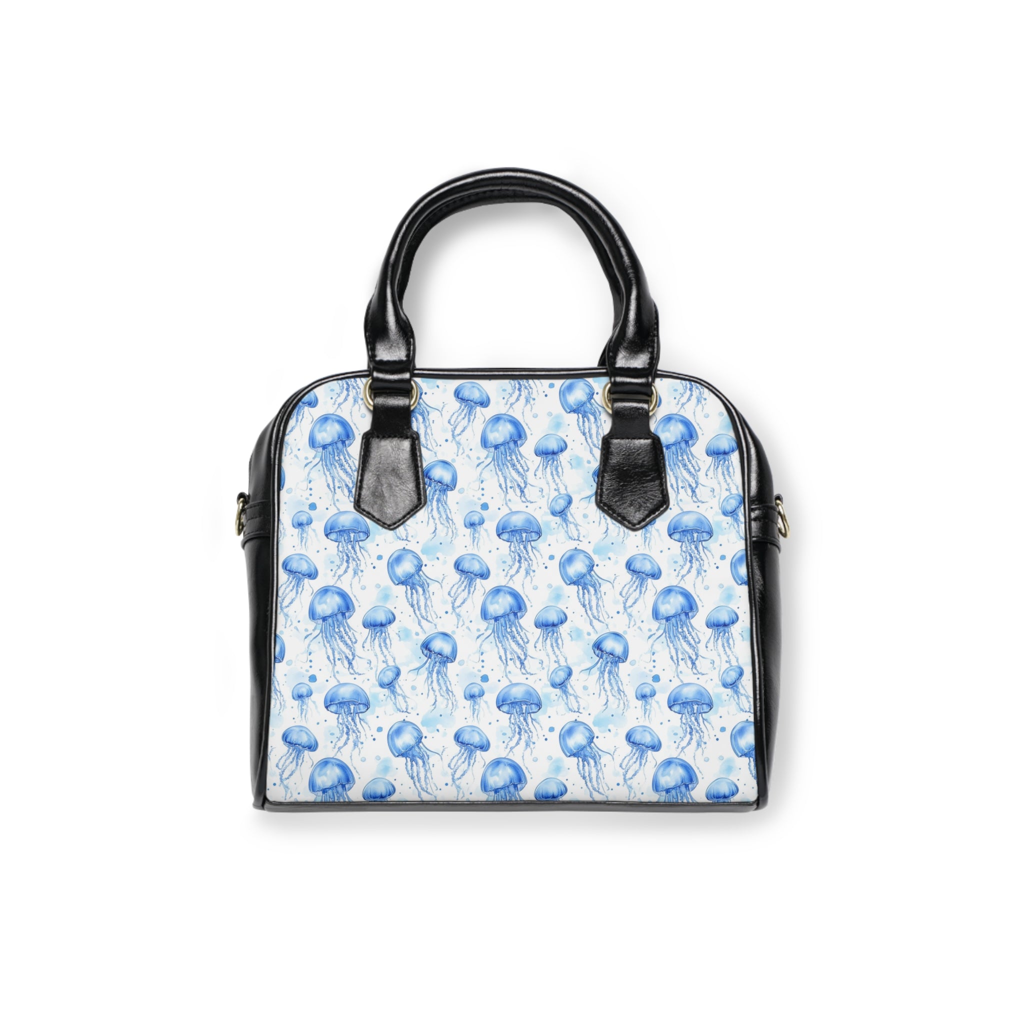 Blue Jellyfish - Ocean-Inspired Shoulder Handbag, Jellyfish Print Purse, Fashion Tote for Beach Lovers, Summer Accessory, Unique Gift Idea