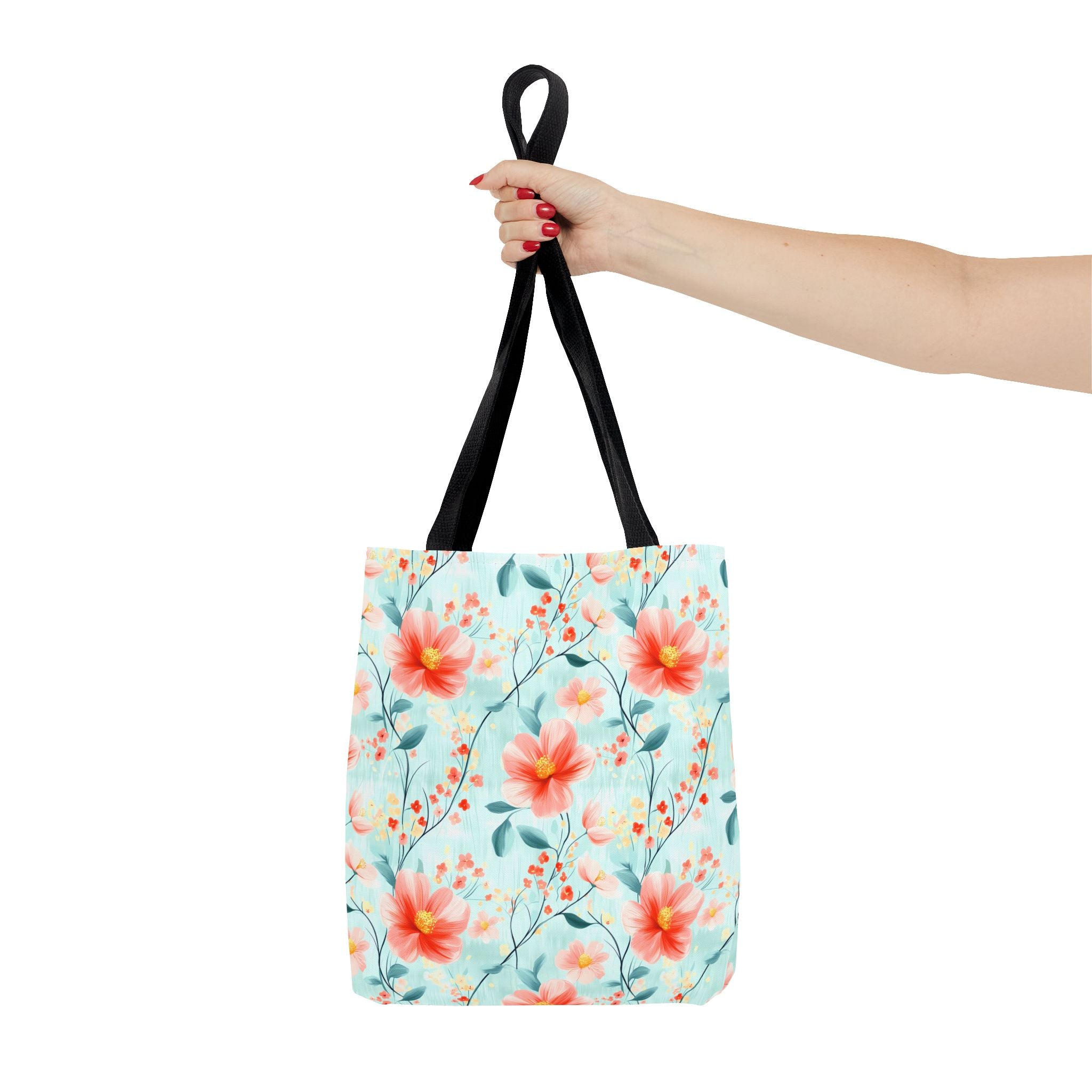 Teal Daisy - Floral Tote Bag, Boho Chic Carryall, Beach Bag, Gifts for Her, Spring Fashion Accessory, Eco-Friendly Shopping Bag