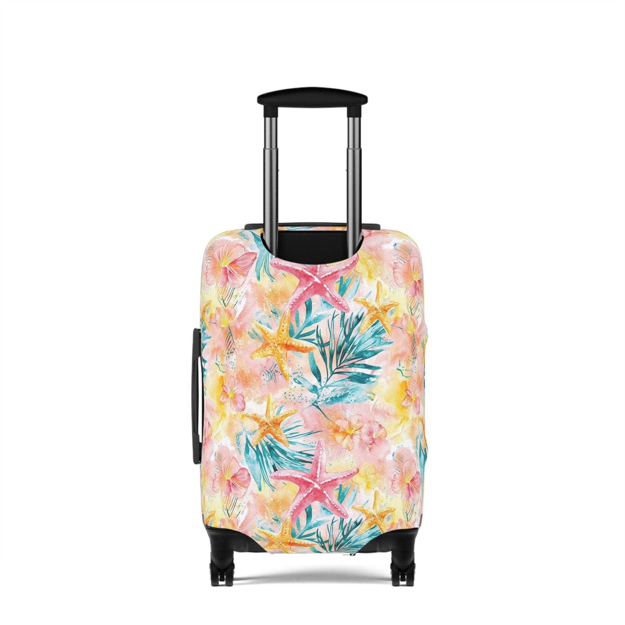 Pink Tropical Starfish- Luggage Cover - Colorful Travel Accessory for Vacation, Beach & Adventure Lovers, Air Travel Gear, Personalized Gift