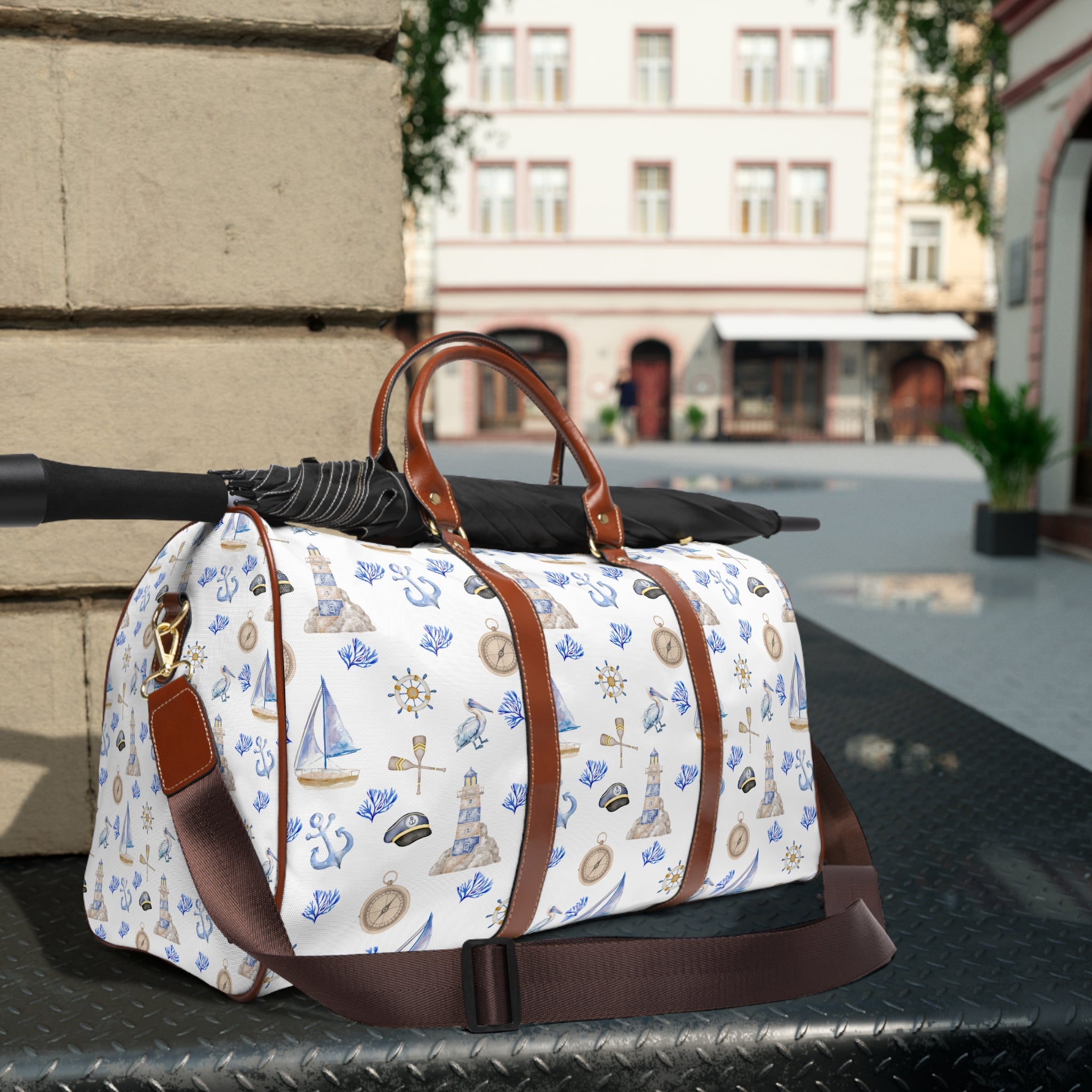 Sail Away- Waterproof Travel Bag, sailboat lovers tote bag, tote bag, light house