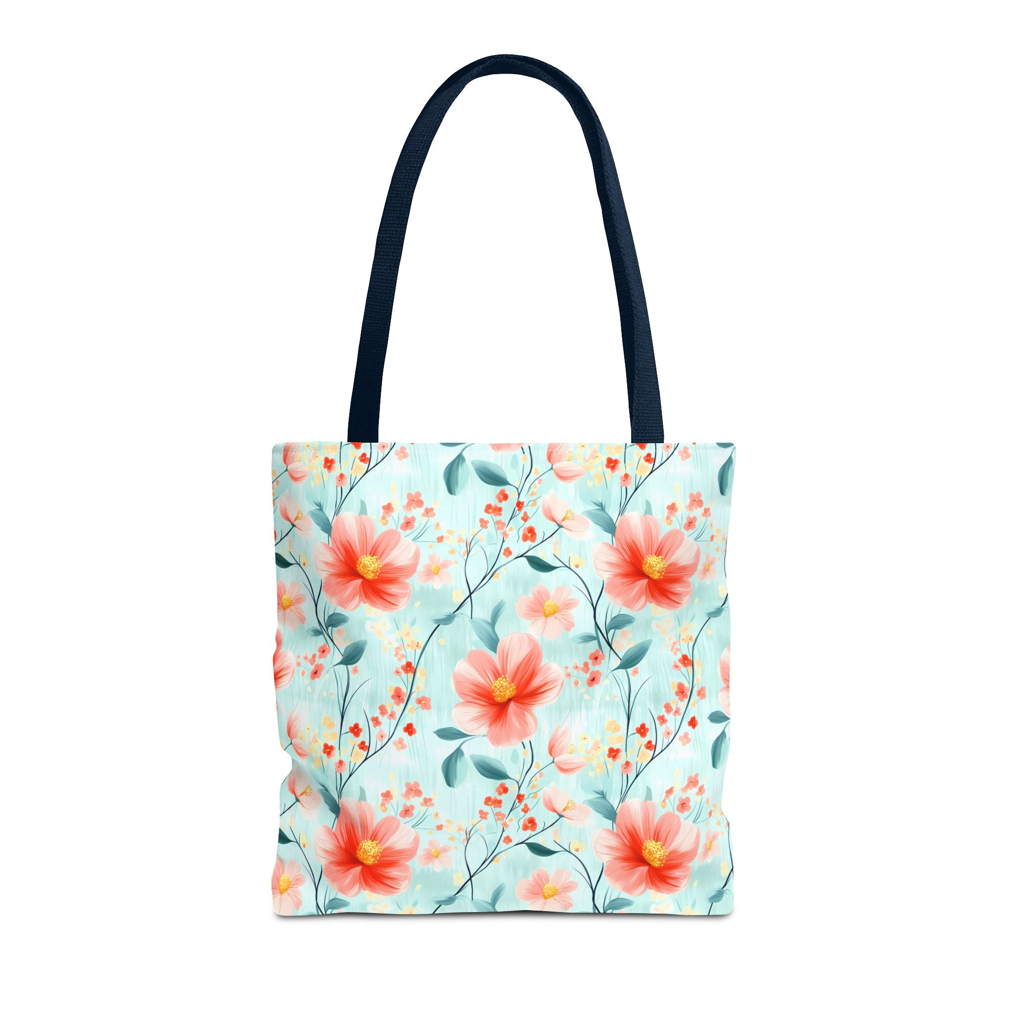 Teal Daisy - Floral Tote Bag, Boho Chic Carryall, Beach Bag, Gifts for Her, Spring Fashion Accessory, Eco-Friendly Shopping Bag