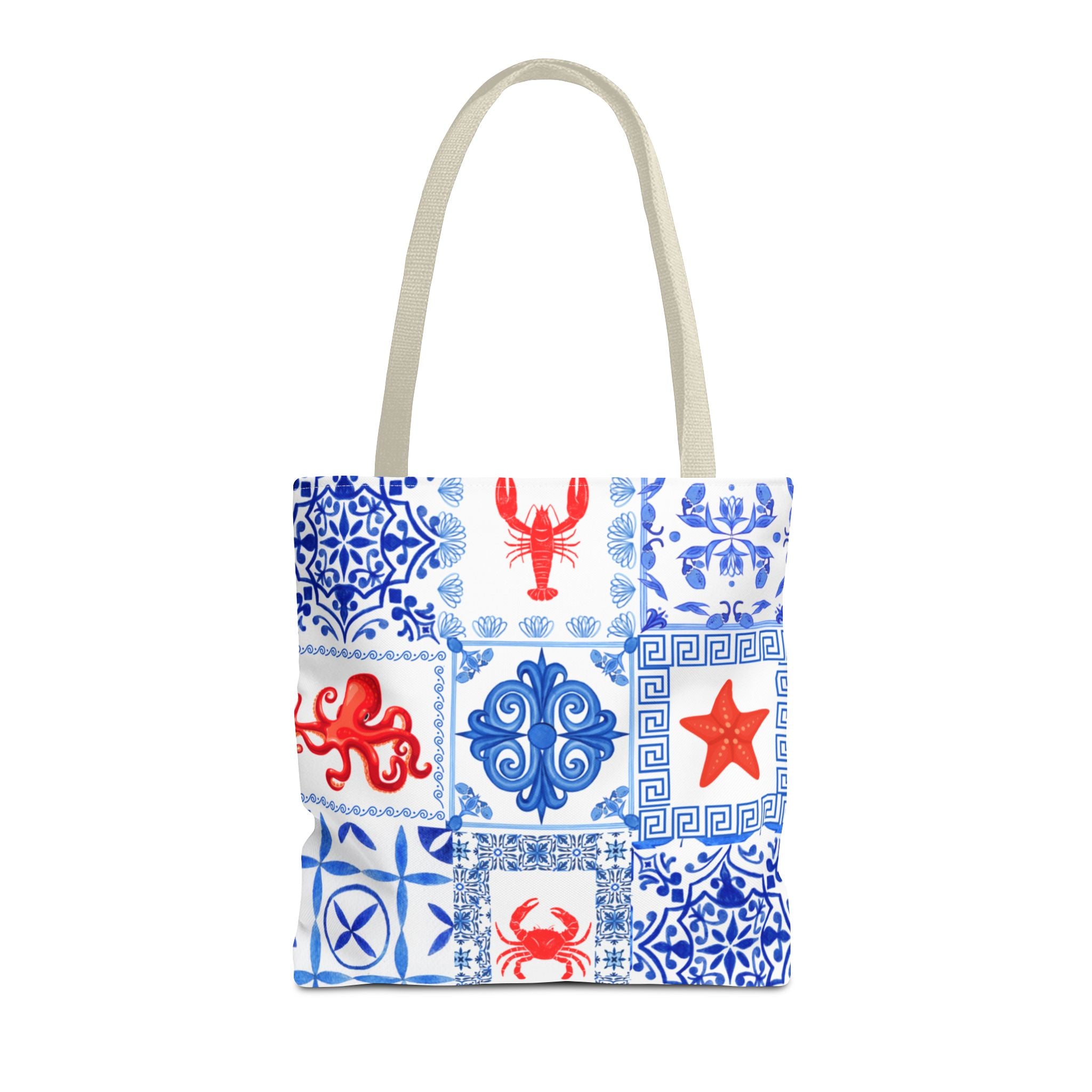 Greek Sea - Ocean-Inspired Tote Bag, Nautical Style, Beach Bags, Gift for Her, Summer Accessory, Trendy Shopping Tote, AOP Design