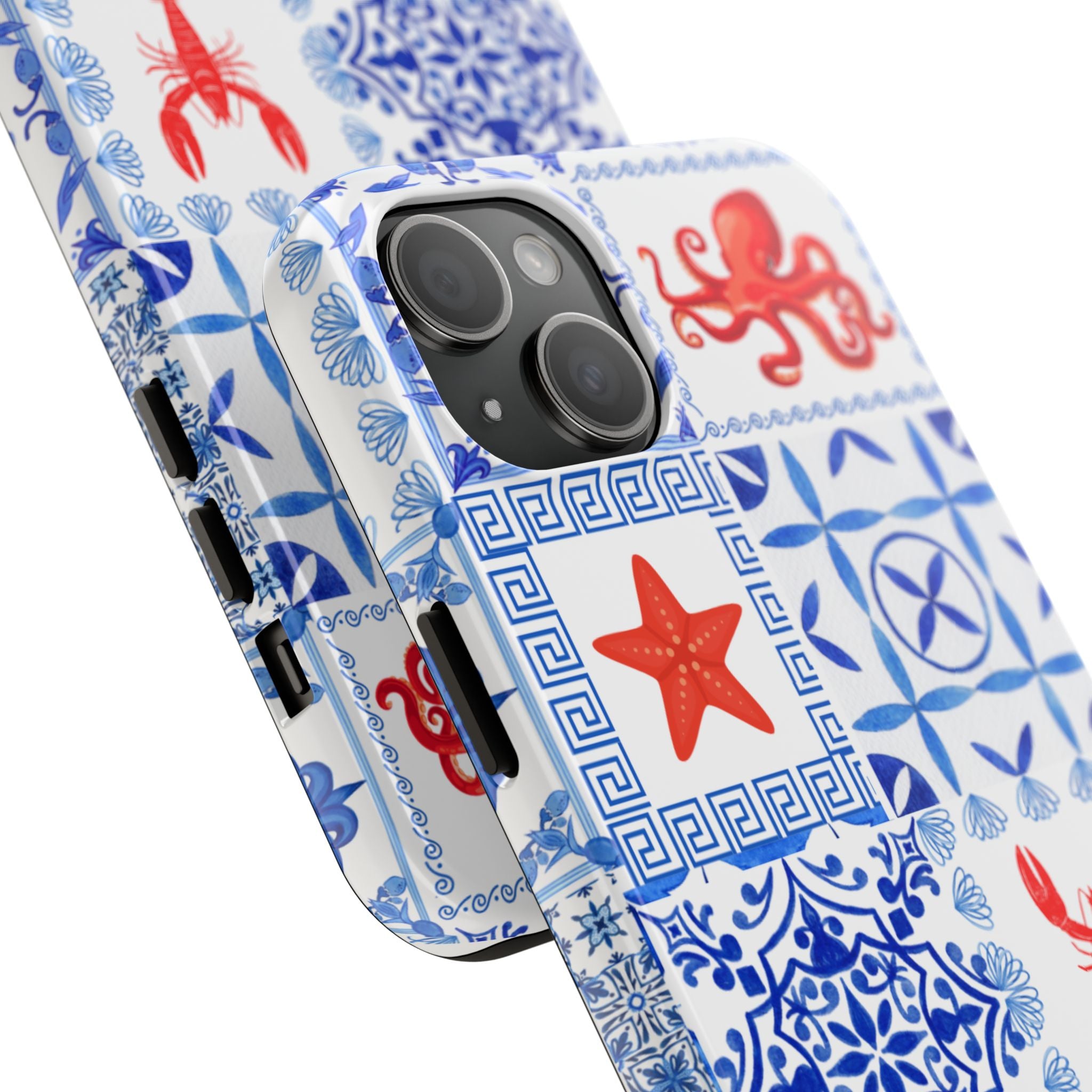 Greek Sea- Coastal Chic Phone Case - Nautical Sea Life Design, Marine Themed Tough Case, Ocean Lover Gift, Beach Decor, Summer Vibes