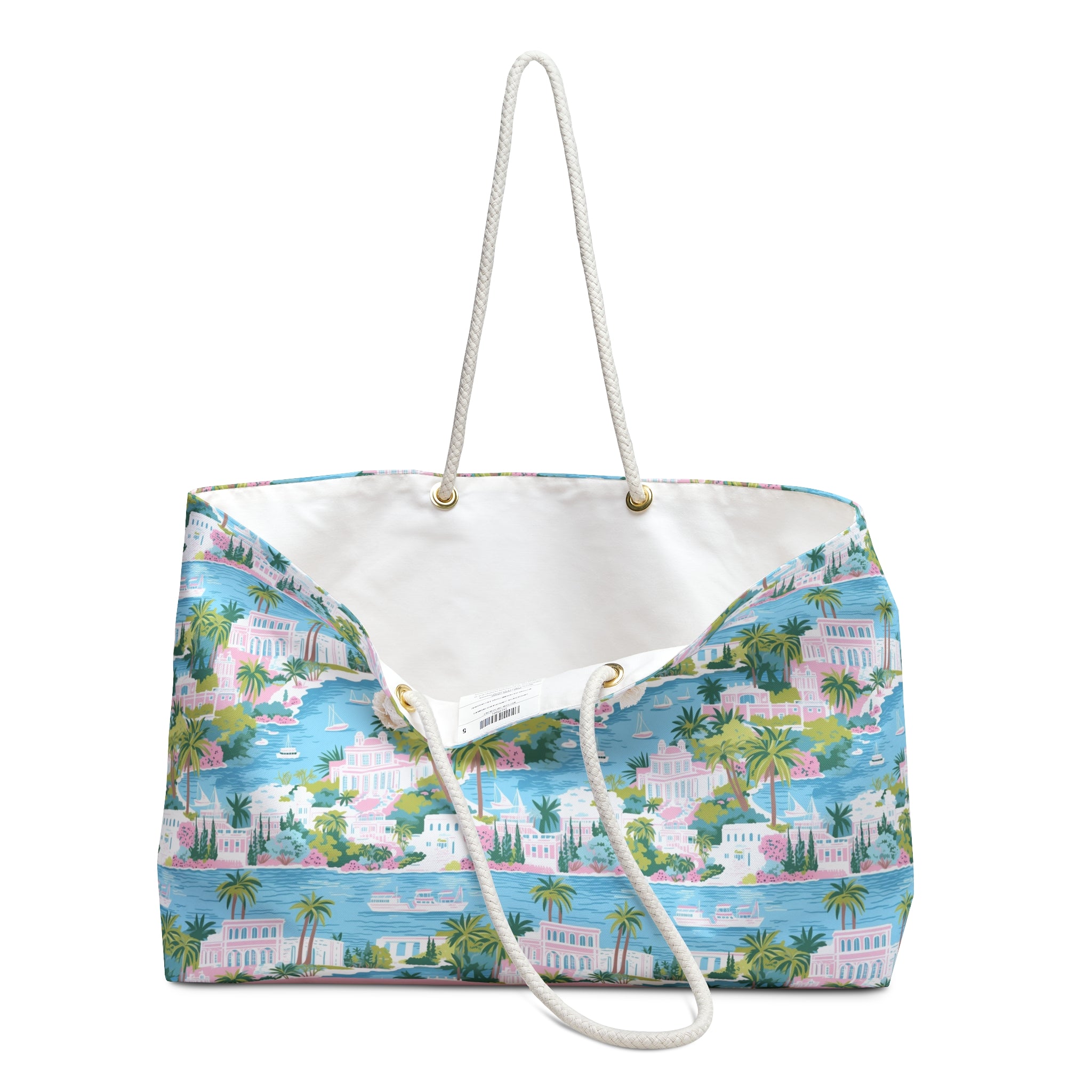 Greek Island Weekender Tote Bag, Shoulder Tote, Beach Bag, Bridesmaid gift