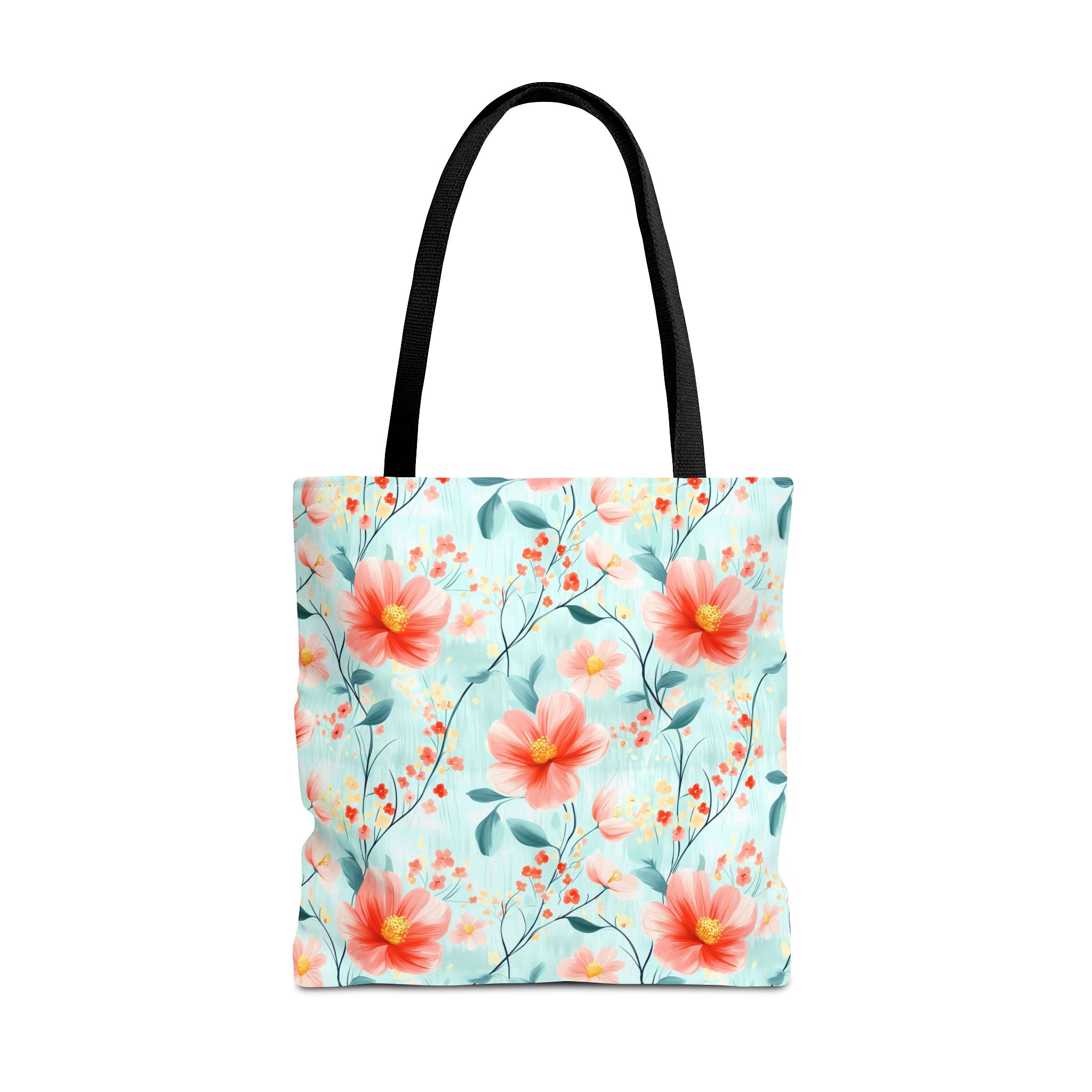 Teal Daisy - Floral Tote Bag, Boho Chic Carryall, Beach Bag, Gifts for Her, Spring Fashion Accessory, Eco-Friendly Shopping Bag