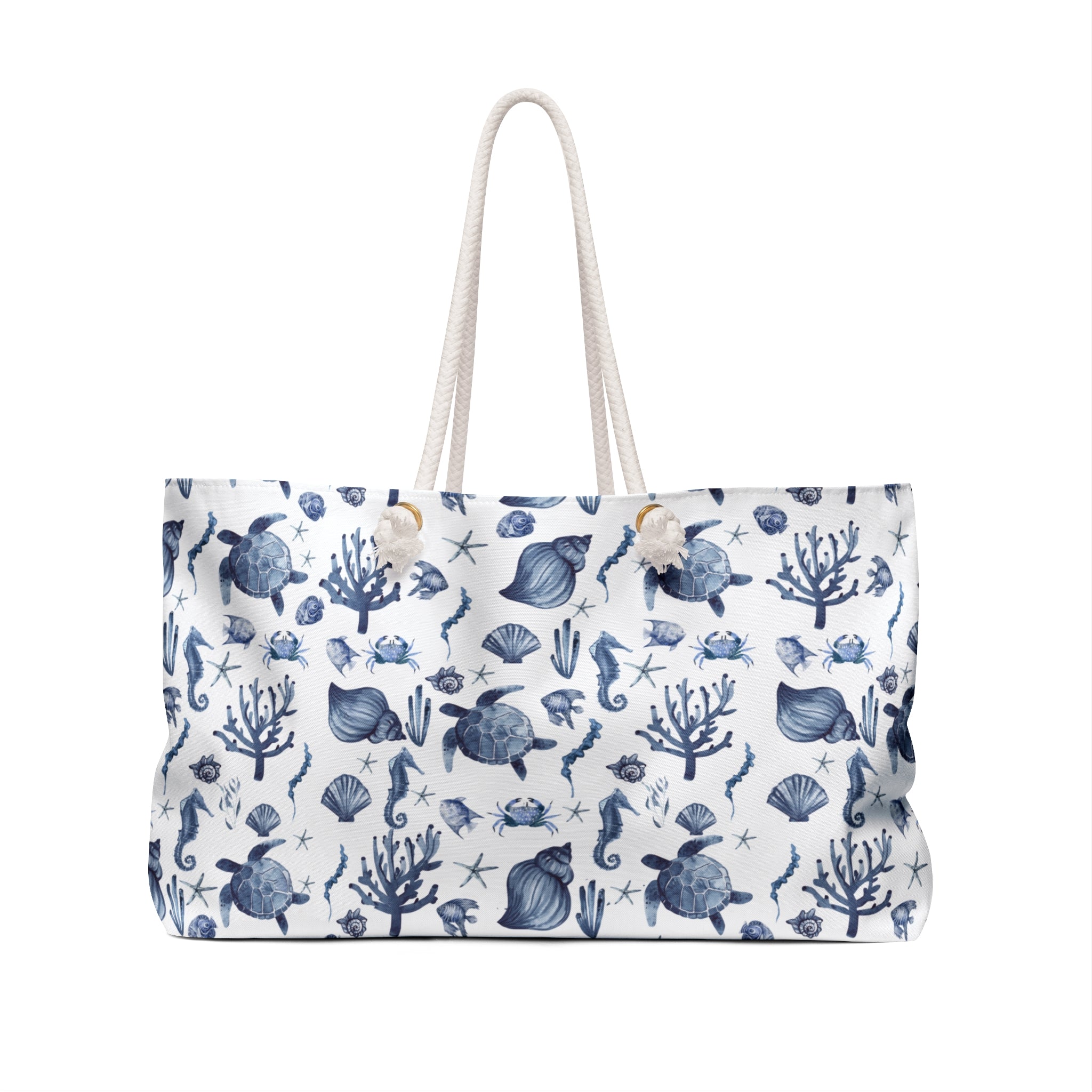 Deep Blue Sea- Weekender Tote Bag, Sea life tote, coastal tote bag