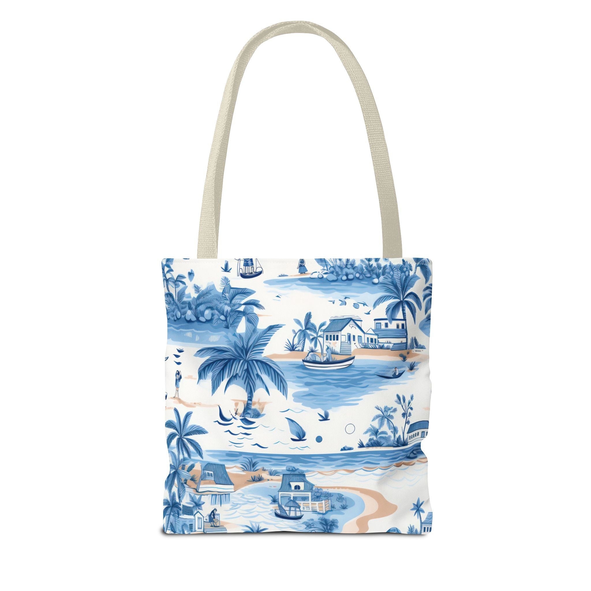 tropical Blue- Coastal Blue Tote Bag - Beach Vibes, Summer Travel, Eco-Friendly Shopping, Vacation Essentials, Gift for Ocean Lovers